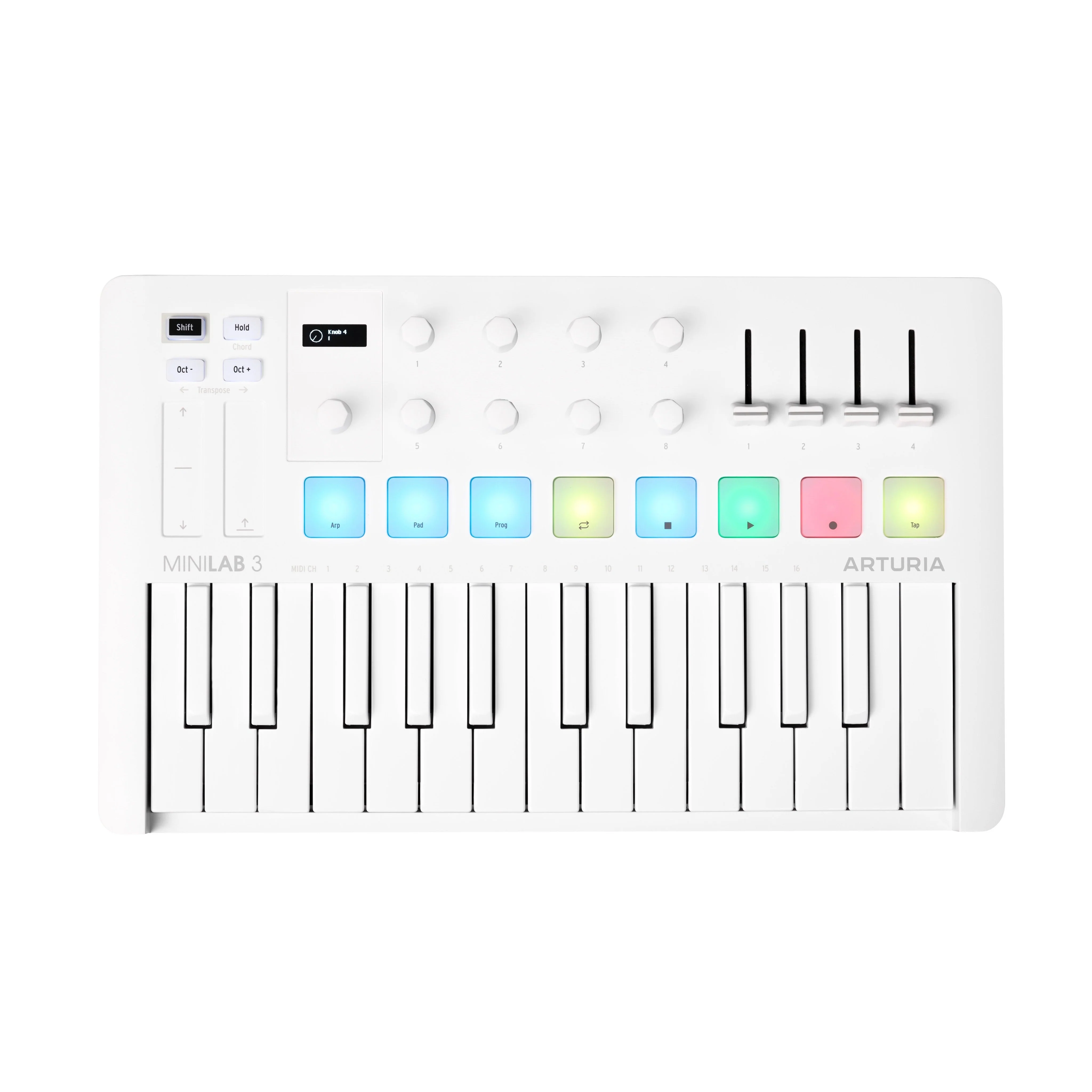 Arturia - Limited-Edition Portable 25-Key MIDI Controller - Alpine White - MINILAB3ALPINEWH