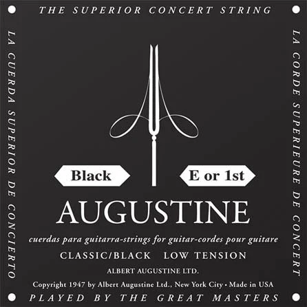 Augustine - Classic/Black – Low Tension Nylon Guitar String (Single String) E (1st)