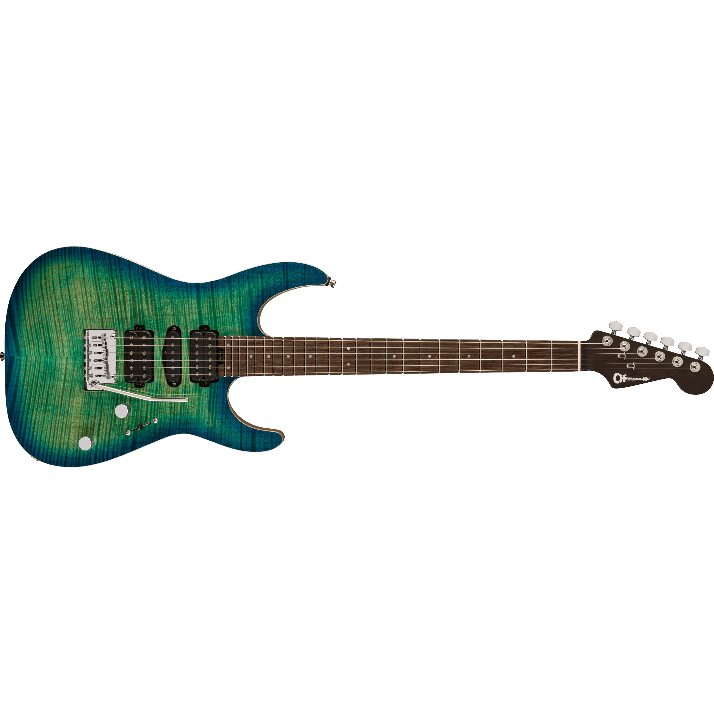 Charvel - MJ DK24 HSH 2PT W Mahogany with Flame Maple - Wenge Fingerboard - Caribbean Burst - 292-9814-846