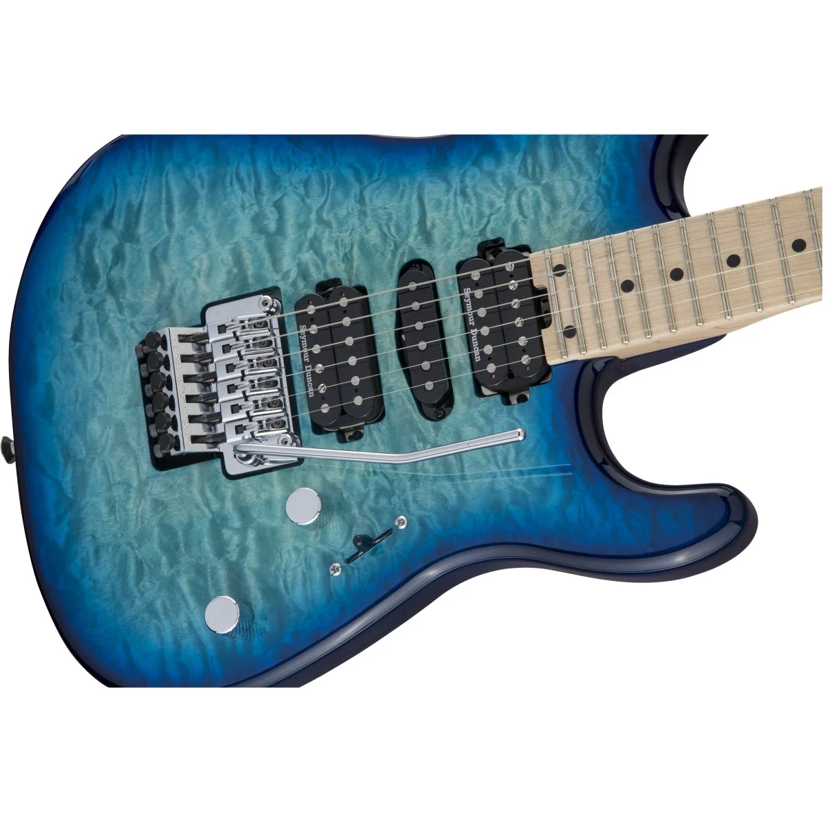 Charvel - MJ San Dimas® Style 1 HSH FR M QM - Maple Fingerboard - Caribbean Burst - 292-5434-599 - Image 5