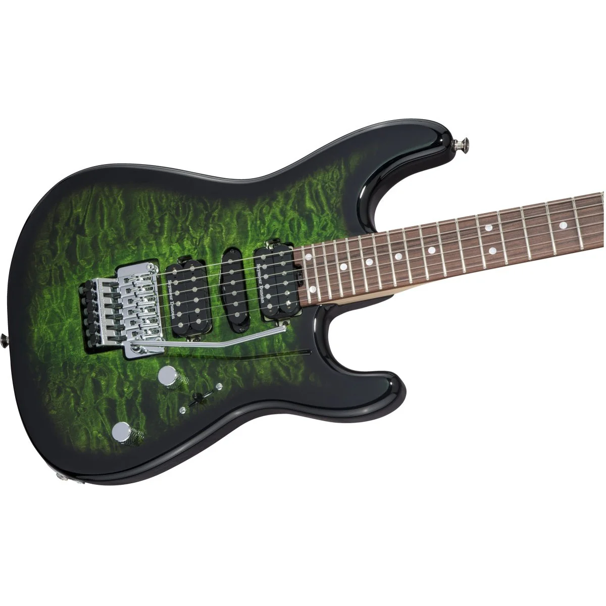 Charvel - MJ San Dimas® Style 1 HSH FR PF QM - Pau Ferro Fingerboard - Transparent Green Burst - 292-5834-578 - Image 3