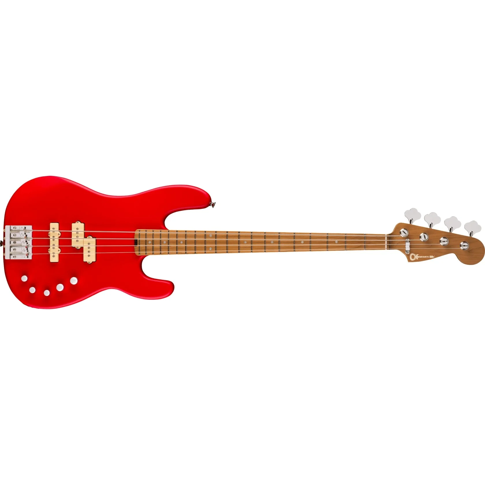 Charvel - Pro-Mod San Dimas® Bass PJ IV MAH - Caramelized Maple Fingerboard - Satin Ferrari Red - 296-3068-509