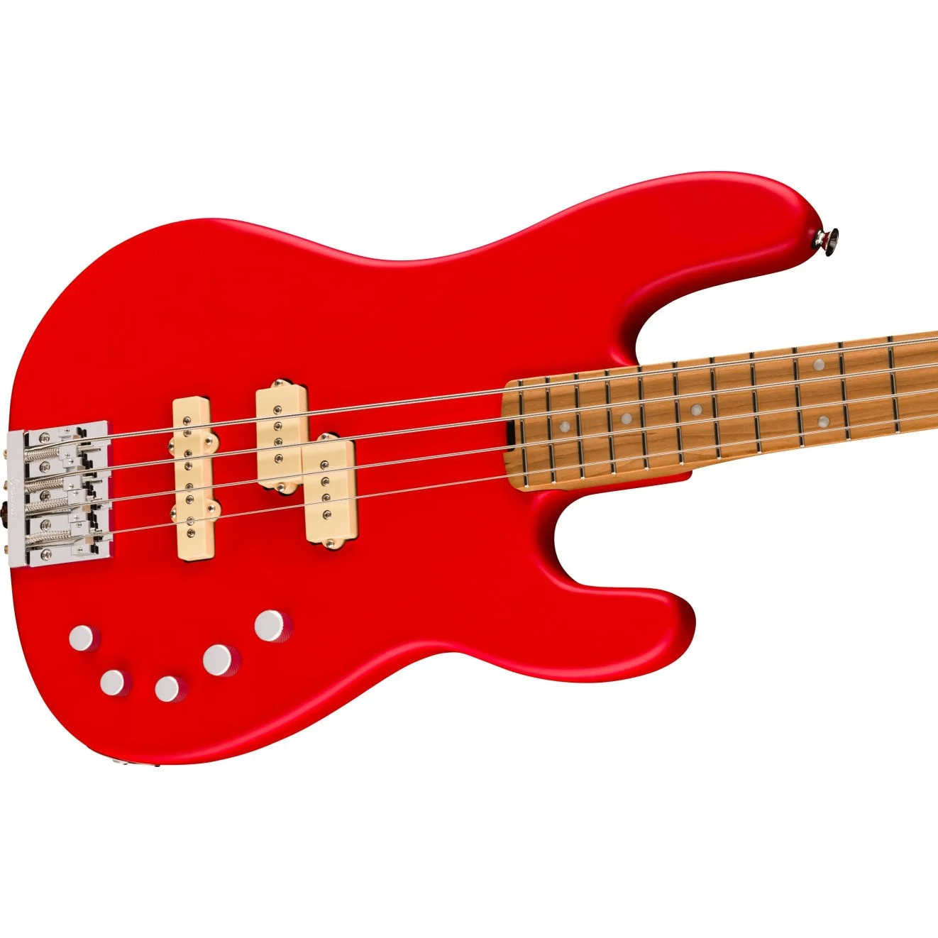 Charvel - Pro-Mod San Dimas® Bass PJ IV MAH - Caramelized Maple Fingerboard - Satin Ferrari Red - 296-3068-509 - Image 3
