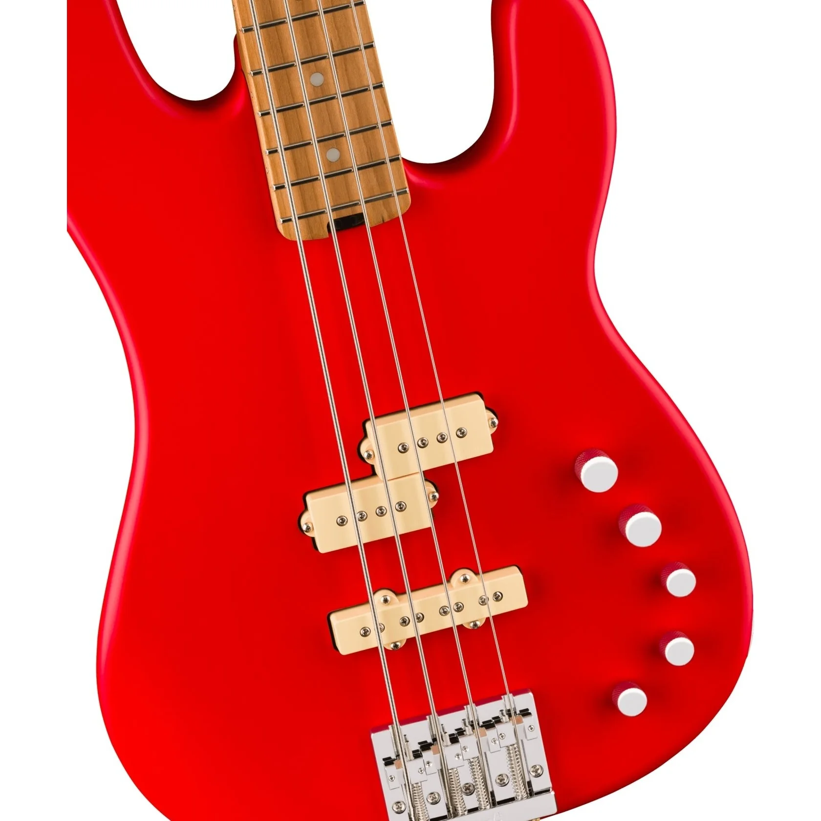 Charvel - Pro-Mod San Dimas® Bass PJ IV MAH - Caramelized Maple Fingerboard - Satin Ferrari Red - 296-3068-509 - Image 4