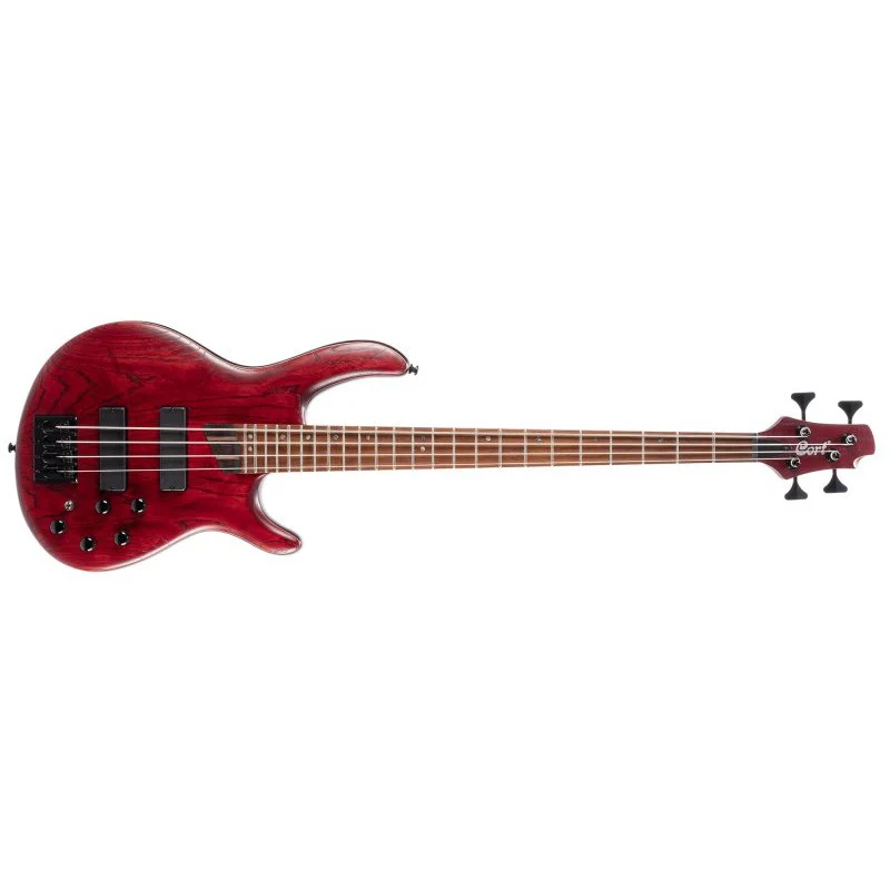 Cort Guitars - Artisan Series B4 Element 4-String Electric Bass - Open Pore Burgundy Red - B4-ELEMENT-OPBR