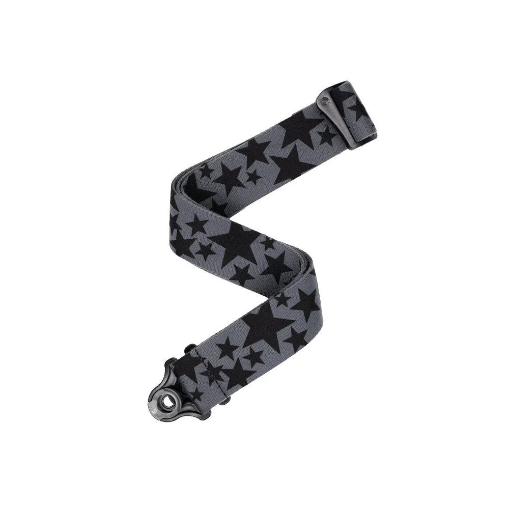 D'Addario Accessories - Auto Lock Guitar Strap   - 50BAL14 - Stars Black & Grey