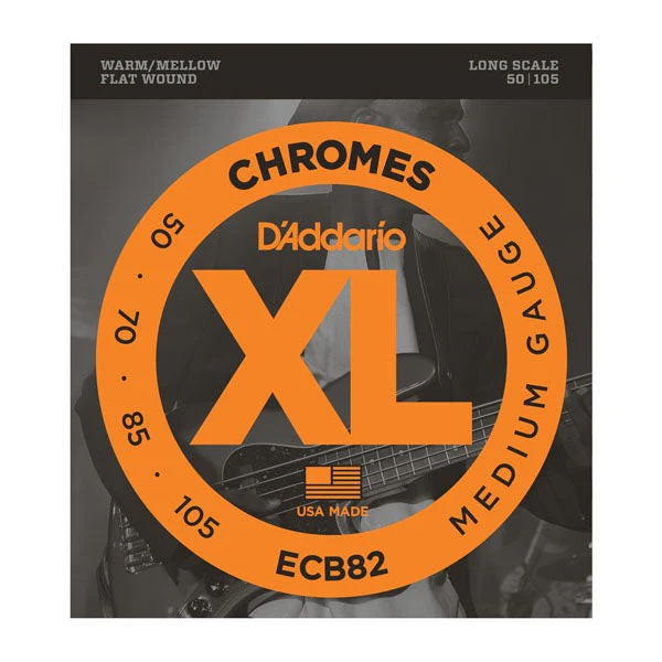 D'Addario - ECB82 Chromes Bass Guitar Strings- Medium- 50-105- Long Scale