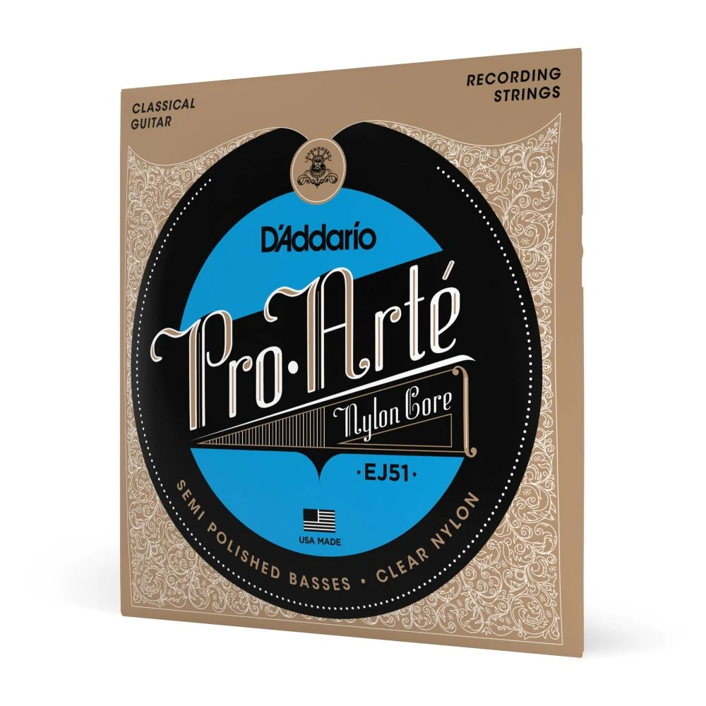 D'Addario - EJ51 Pro-Arte Classical Guitar Strings with Polished Basses - Hard Tension