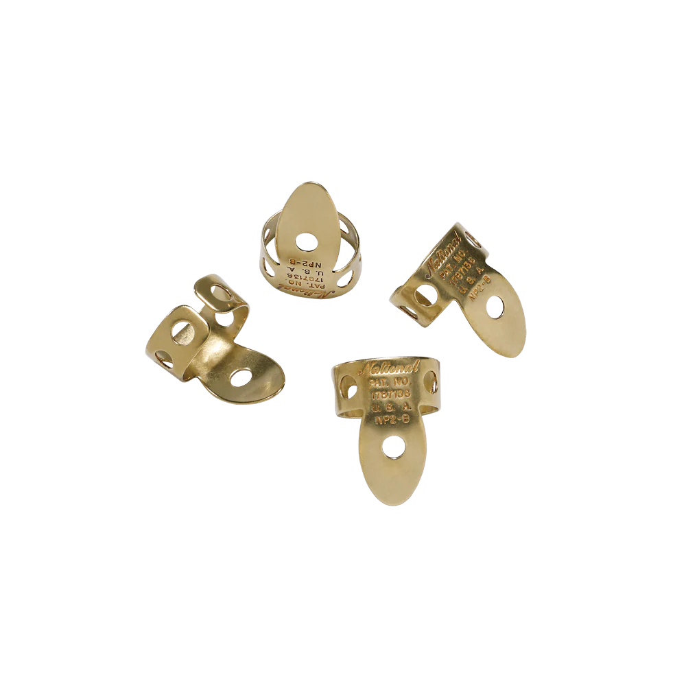 D'Addario Accessories - National Brass Finger Pick Bundle - 6 pack - NP2B7T8W-06