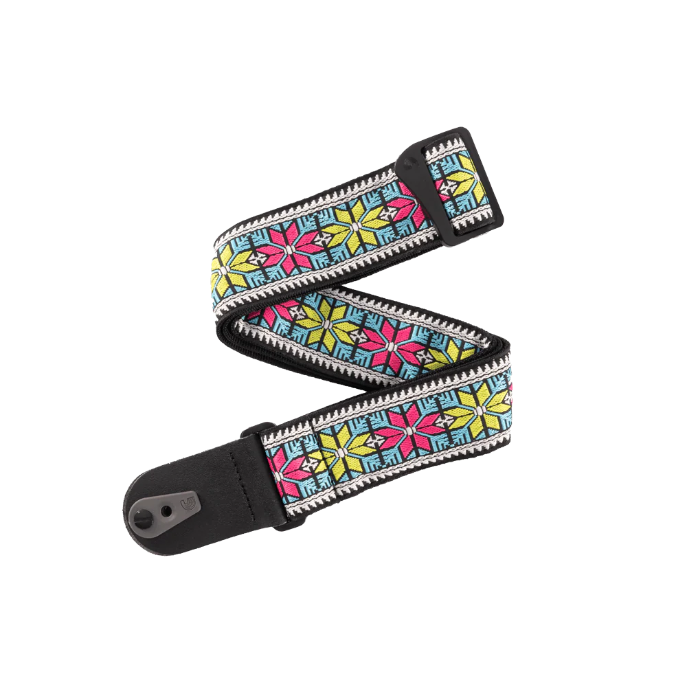 D'Addario Accessories - Pad Lock Woven Guitar Strap, Parallel Flowers - 50TC00