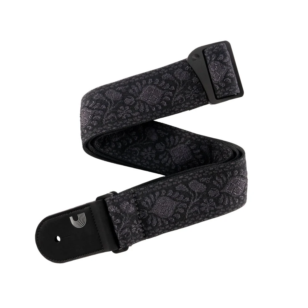 D'Addario Accessories - Woven Guitar Strap, Monterey Black Tubular - 50TB01