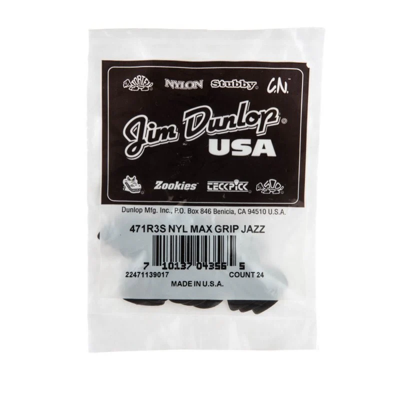 Dunlop - Max-grip® Jazz III Carbon Fiber Guitar Pick (24/pack) - 471R3S