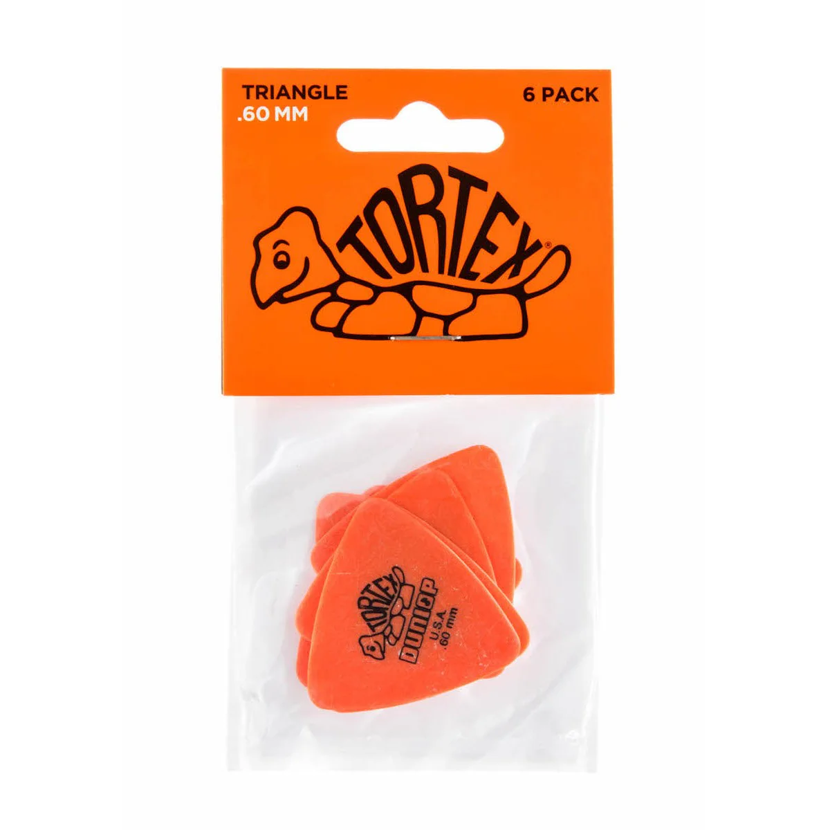 Dunlop - Orange 0.60mm Tortex® Triangle Guitar Pick 6-pack 431P.60