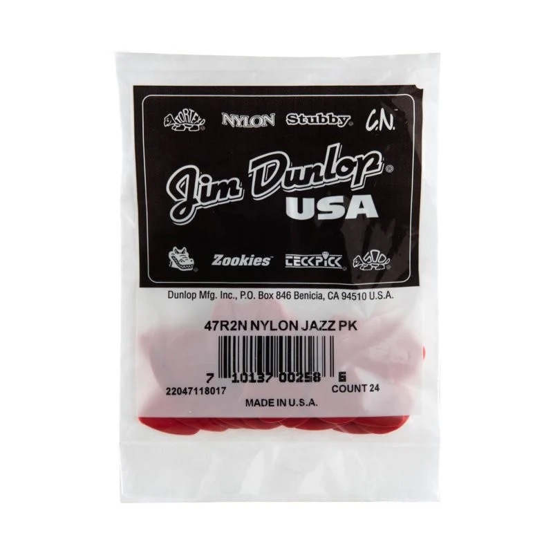 Dunlop - Red Nylon Jazz III Guitar Pick (24/bag) - 47R2N