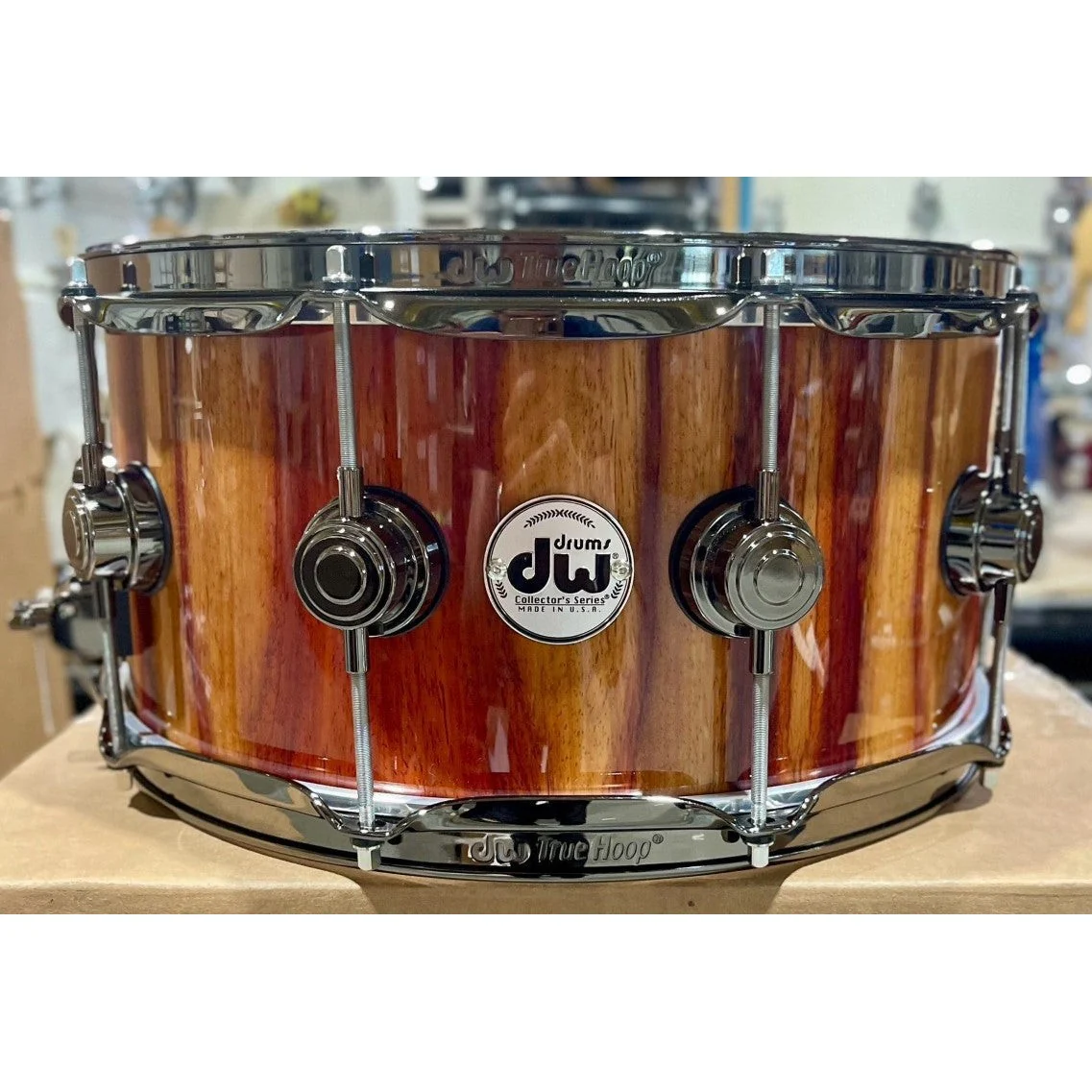 DW Drums - Collector's Series Snare 6.5x14 Exotic Paduk with Black Nickel Hardware - Image 2