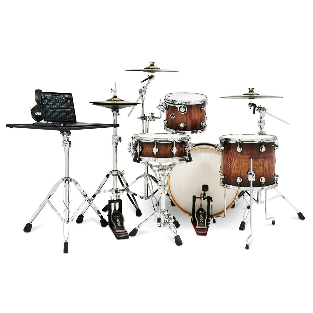 DW Drums - DWe 4-Piece Drum Kit Bundle - DEKTEX04TACMBCP Candy Black Burst Over Curly Maple Exotic - Image 4