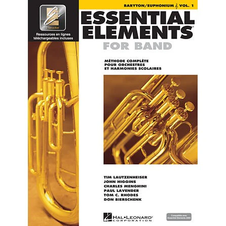 Essential Elements for Band avec EEi Vol.1 (en Français) - Baryton/Euphonium (Clé de Sol)