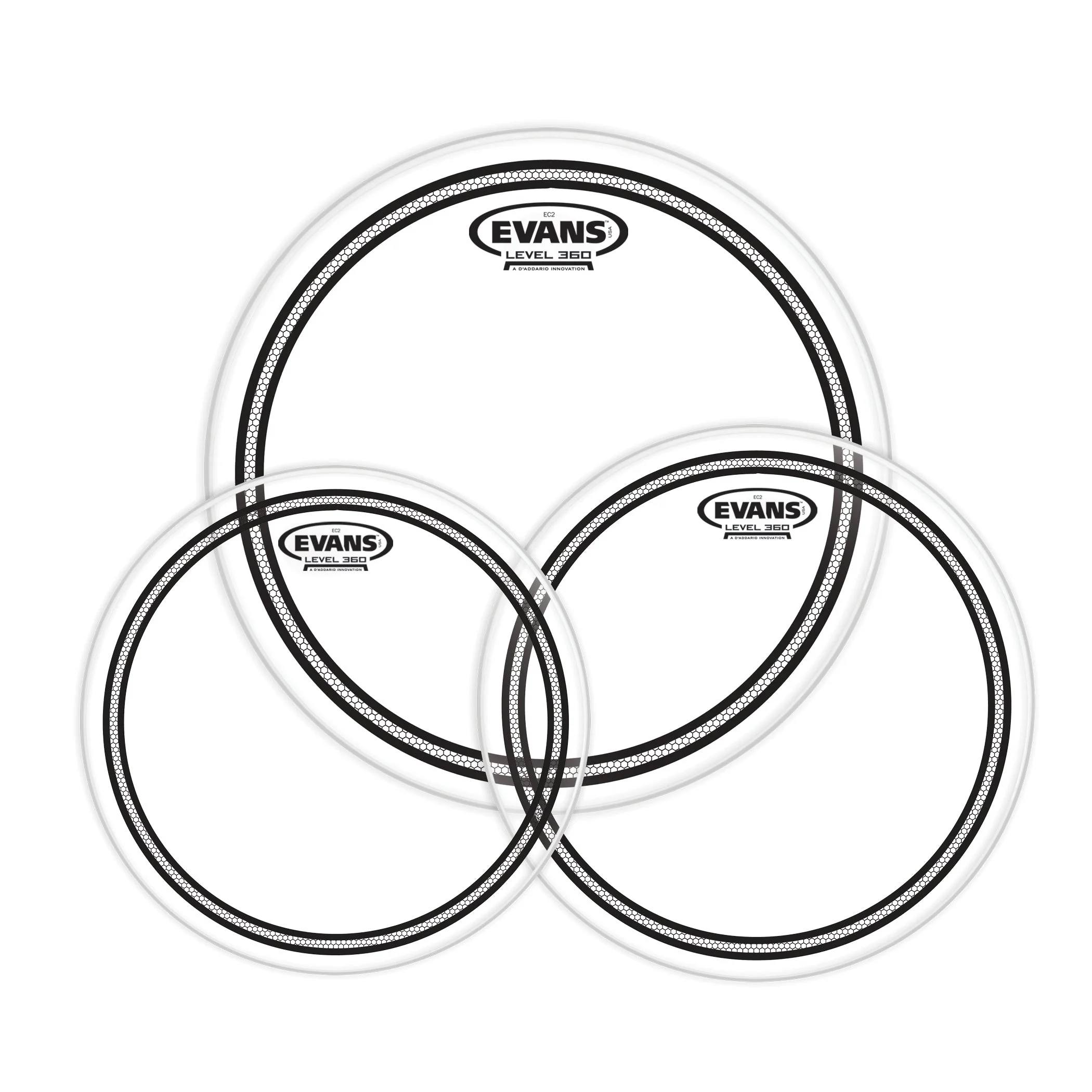 Evans - Evans EC2 Tompack - Clear - Standard (12 inch - 13 inch - 16 inch) ETP-EC2SCLR-S