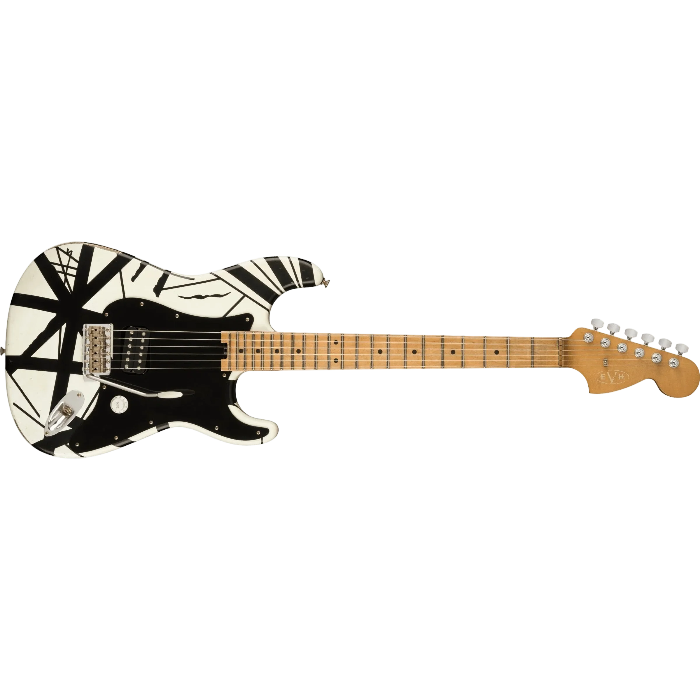 EVH - Striped Series '78 Eruption - Maple Fingerboard - White with Black Stripes Relic 510-7900-576