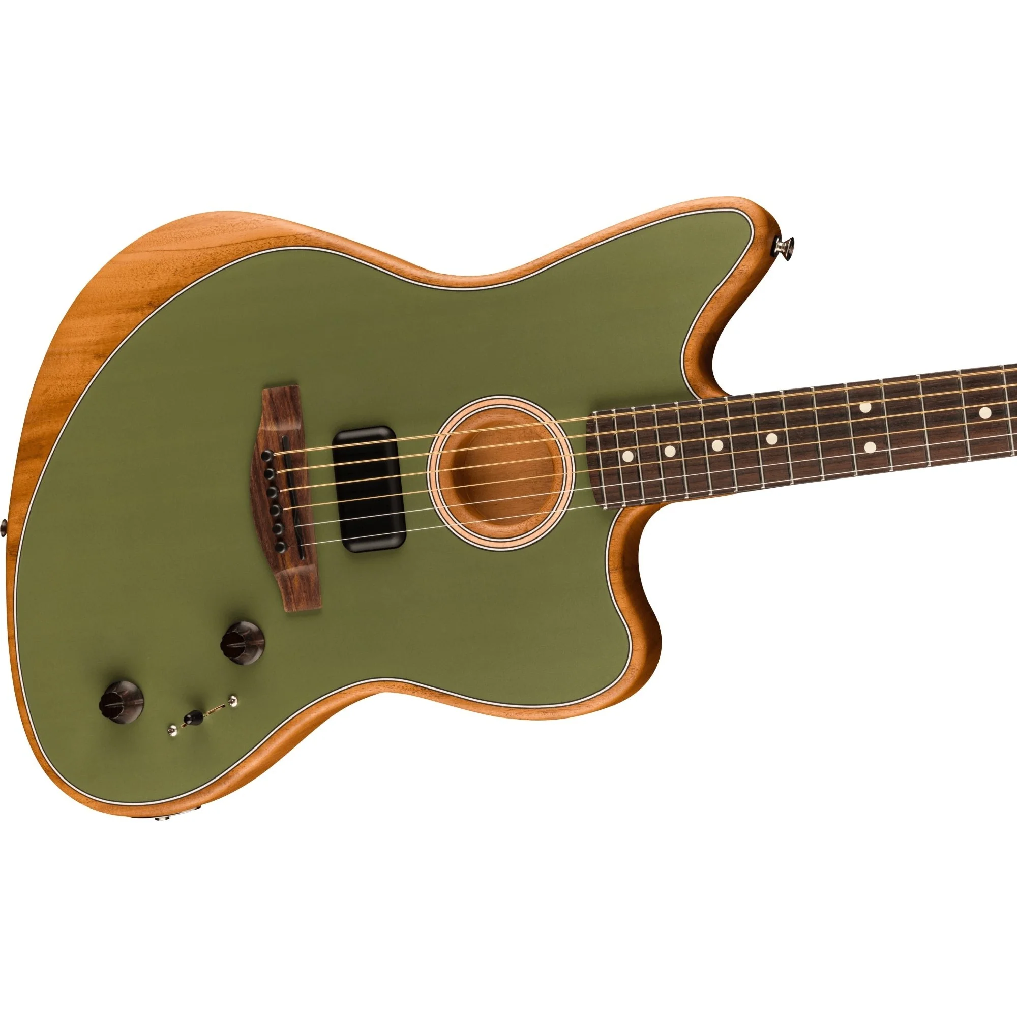 Fender - Acoustasonic® Player Jazzmaster - Rosewood Fingerboard - Antique Olive 097-2233-176 - Image 3