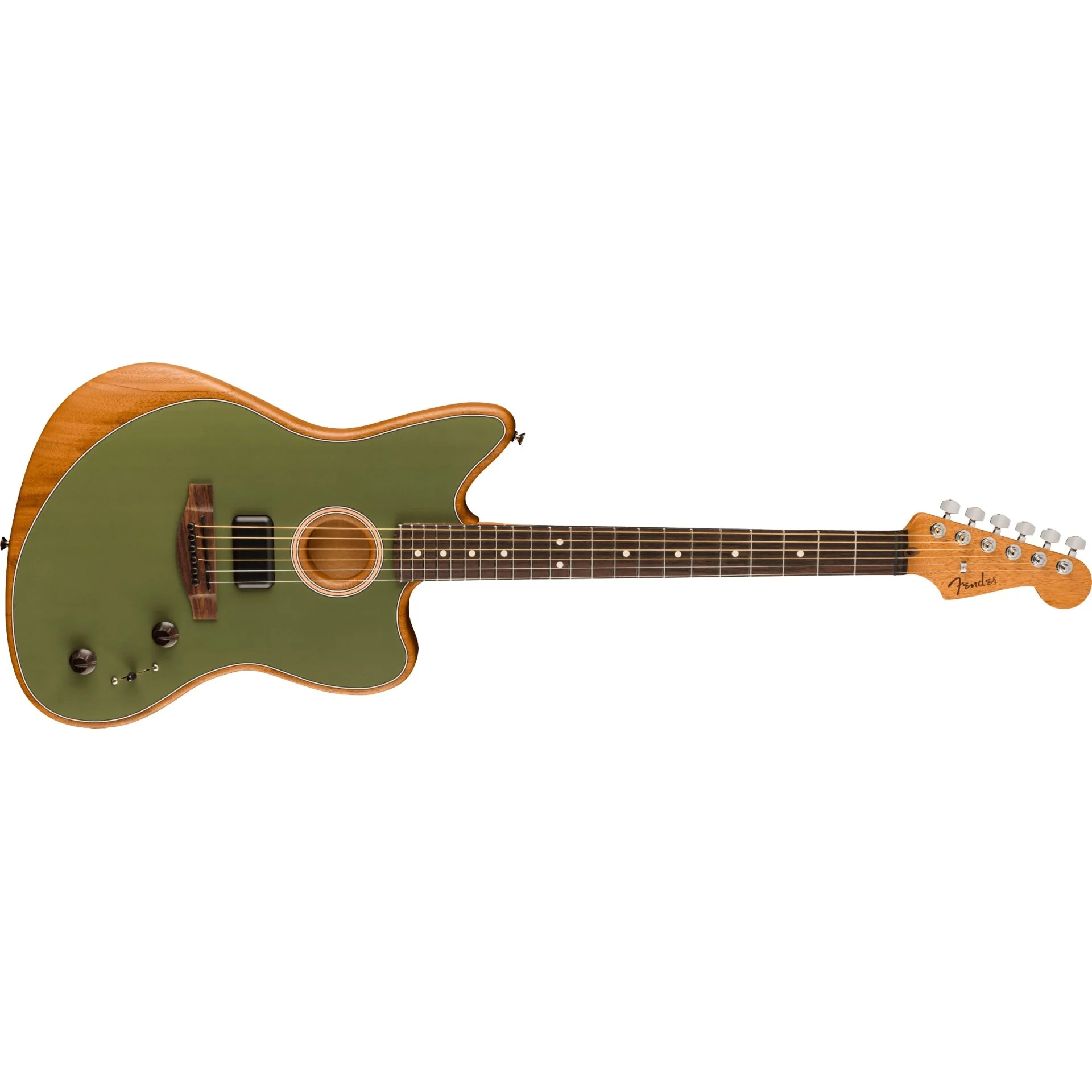 Fender - Acoustasonic® Player Jazzmaster - Rosewood Fingerboard - Antique Olive 097-2233-176 - Image 4