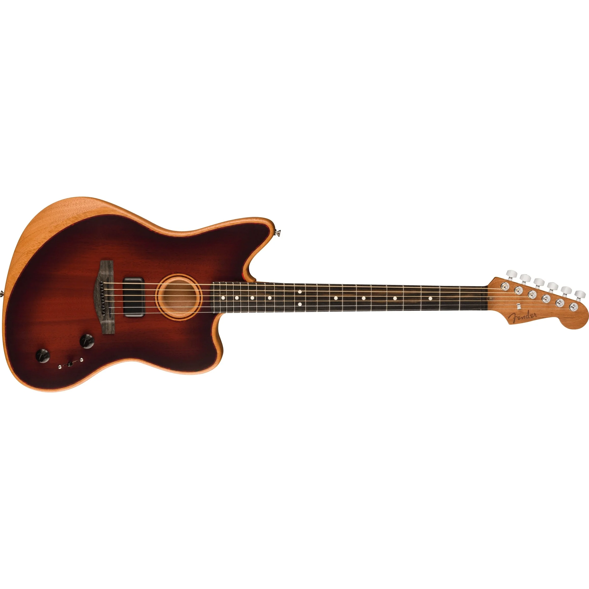 Fender - American Acoustasonic® Jazzmaster® All-Mahogany - Ebony Fingerboard - Bourbon Burst 097-2033-137 - Image 3