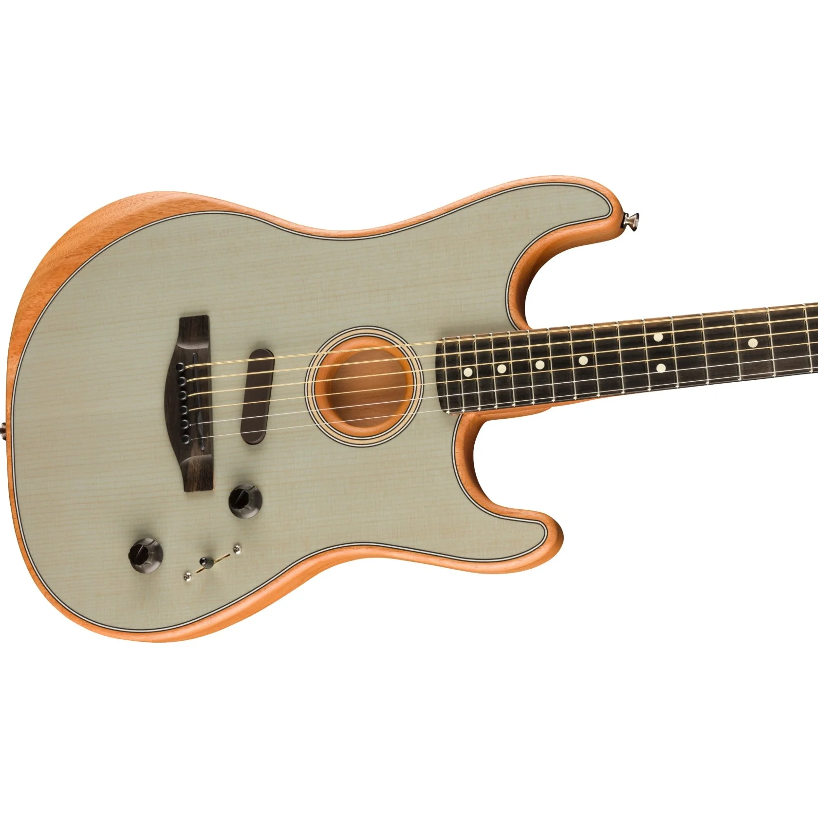 Fender - American Acoustasonic® Strat® - Ebony Fingerboard - Transparent Sonic Blue 097-2023-272 - Image 3