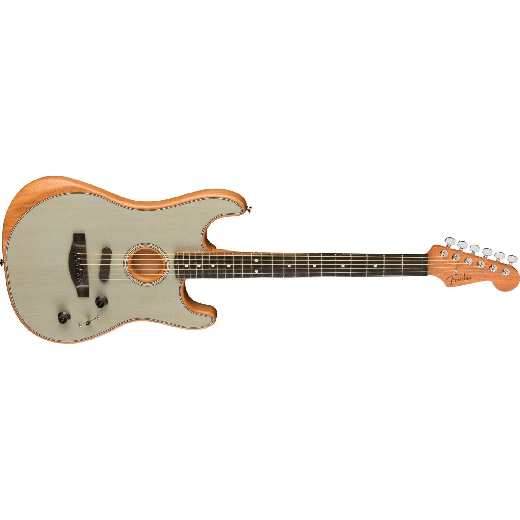 Fender - American Acoustasonic® Strat® - Ebony Fingerboard - Transparent Sonic Blue 097-2023-272 - Image 4