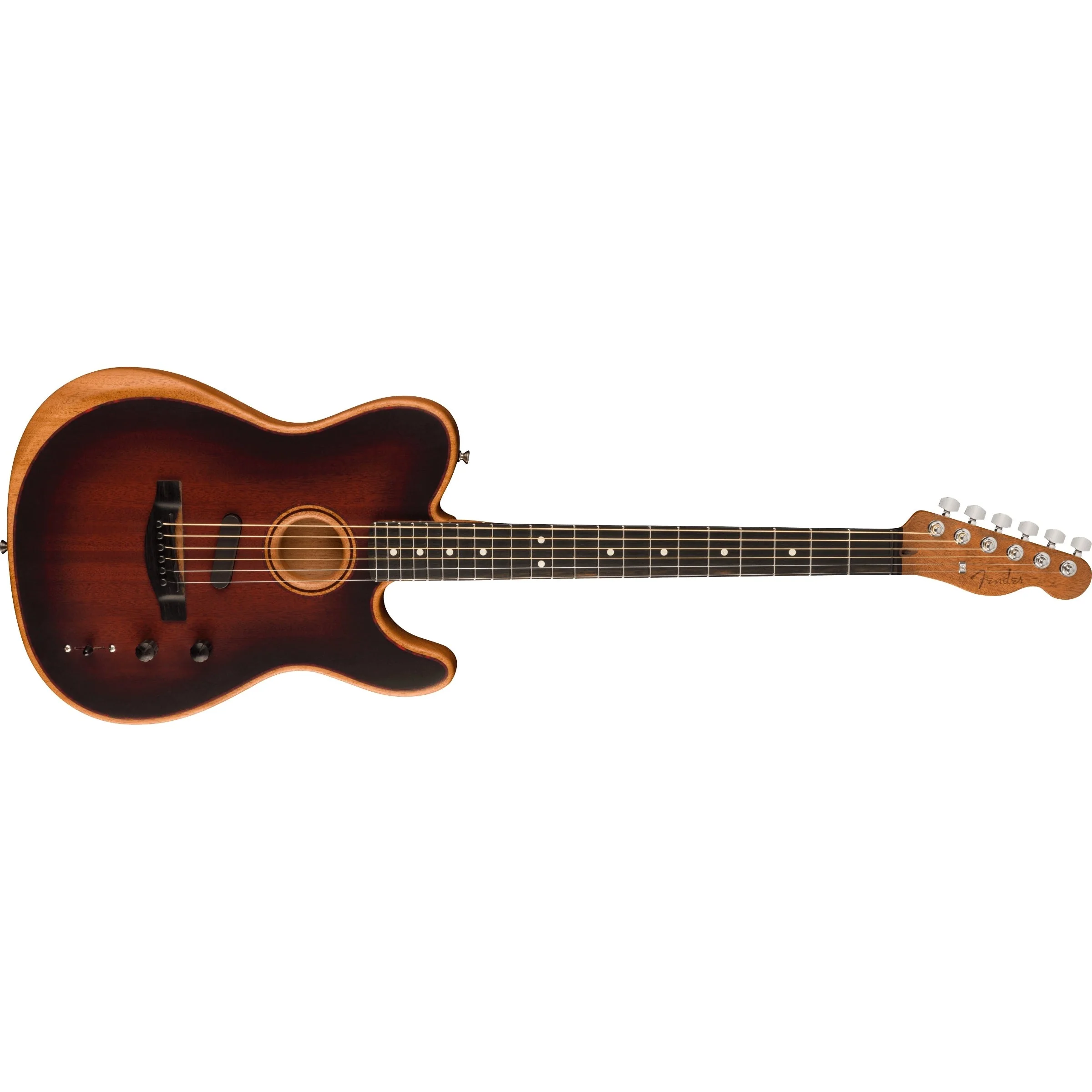 Fender - American Acoustasonic® Telecaster® All-Mahogany - Ebony Fingerboard - Bourbon Burst 097-2013-137 - Image 3