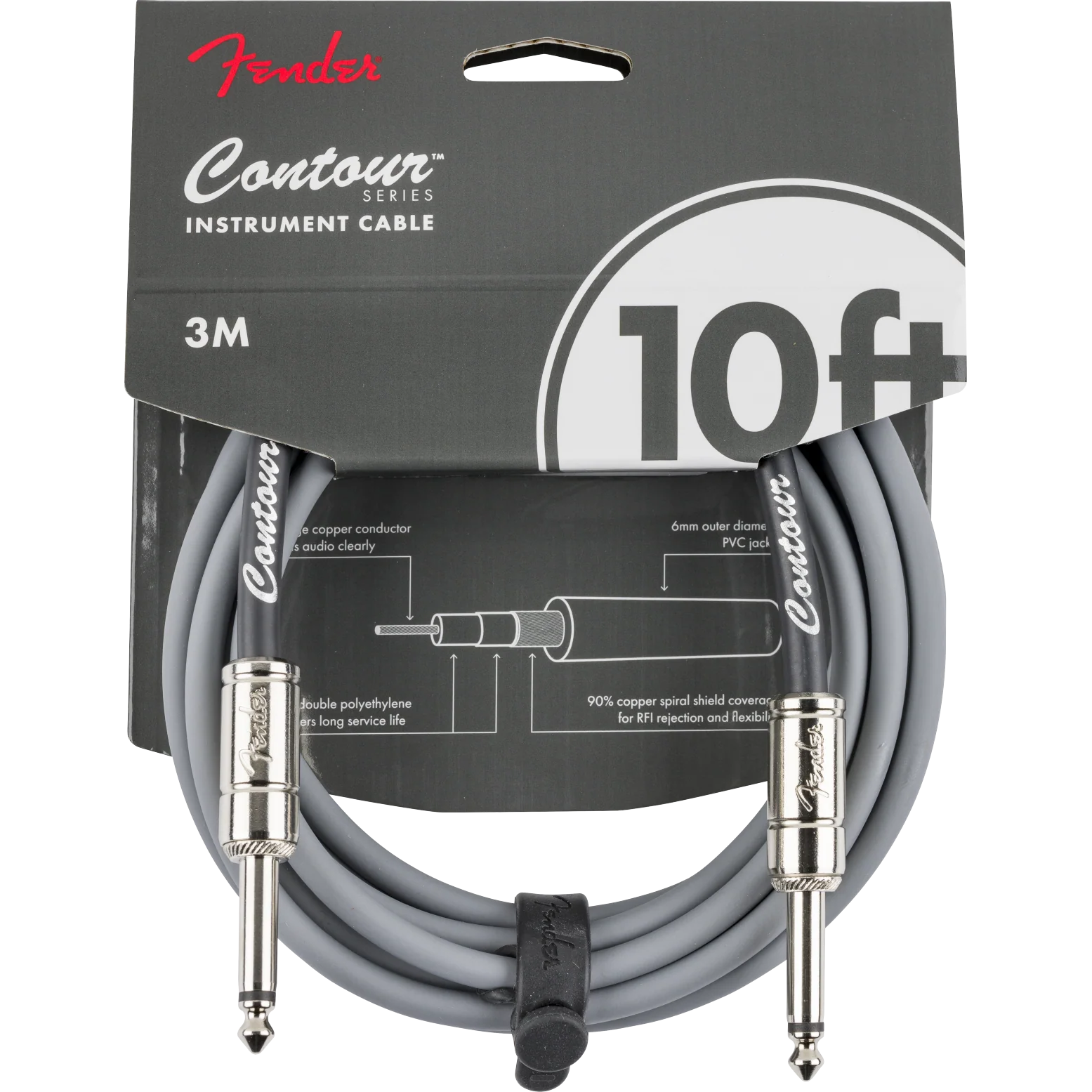 Fender - Contour™ 10' Cable - Inca Silver - 099-0571-124 - Image 3