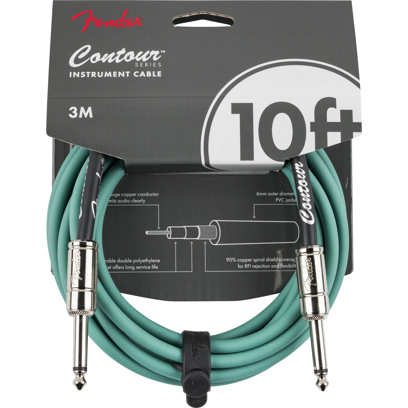 Fender - Contour™ 10' Cable - Sherwood Green - 099-0571-146 - Image 3
