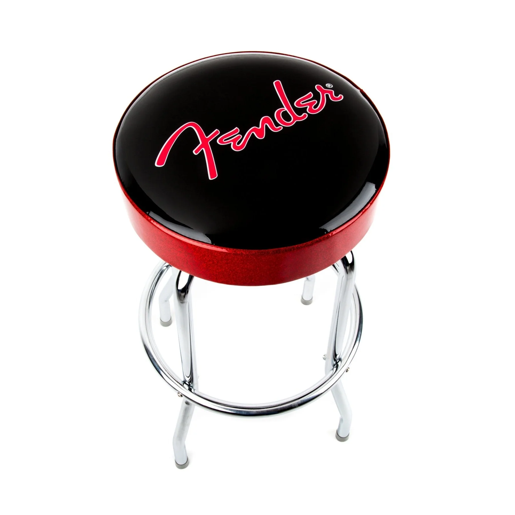 Fender - Fender® Red Sparkle Logo Barstool - Black/Red Sparkle 30" 919-2022-003