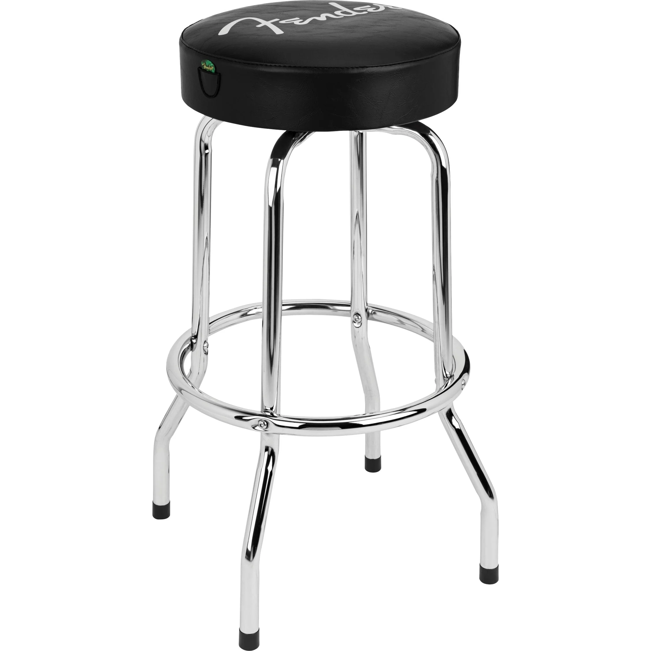 Fender - Fender® Spaghetti Logo Pick Pouch Barstool - Black/Chrome - 30" 919-2022-013