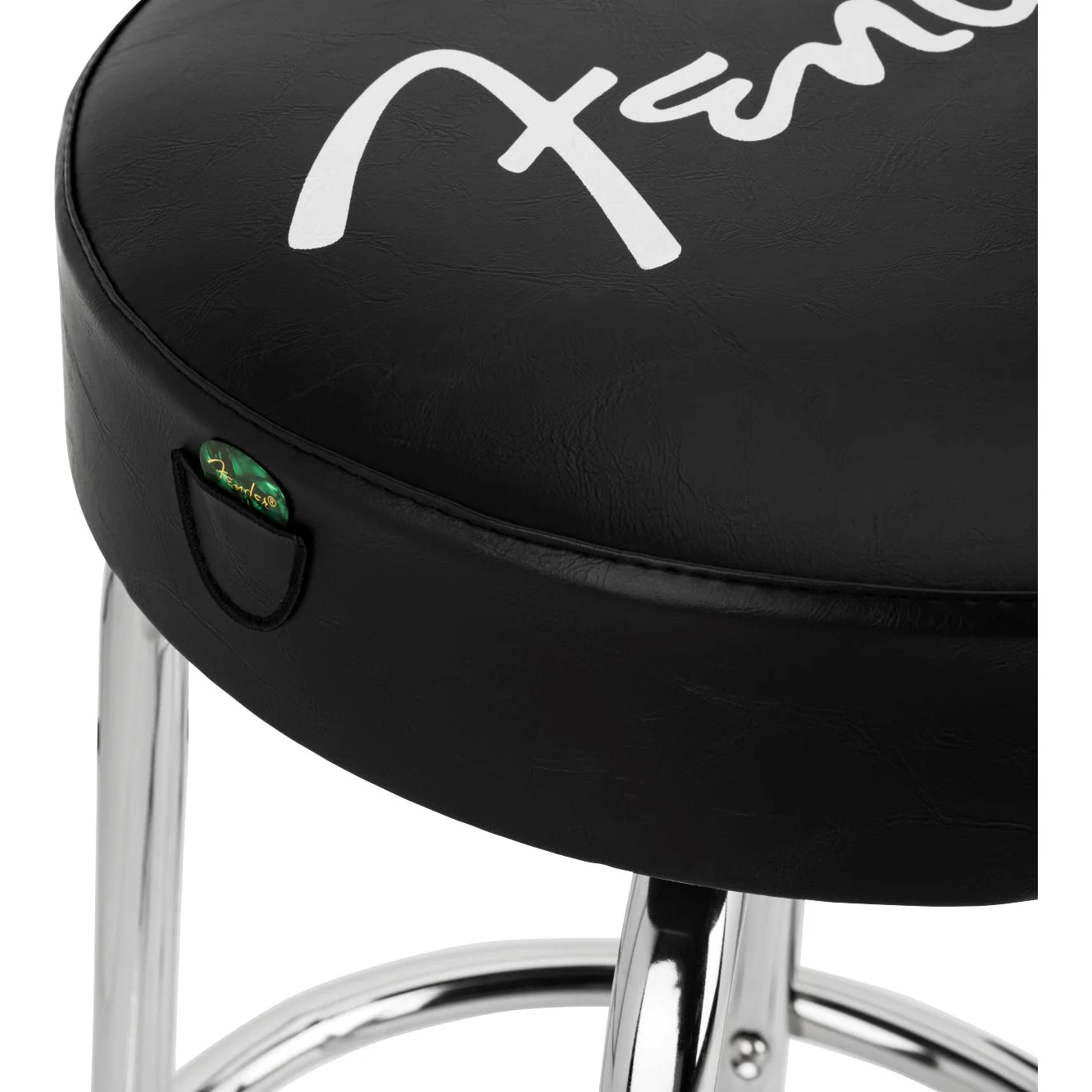 Fender - Fender® Spaghetti Logo Pick Pouch Barstool - Black/Chrome - 30" 919-2022-013 - Image 4