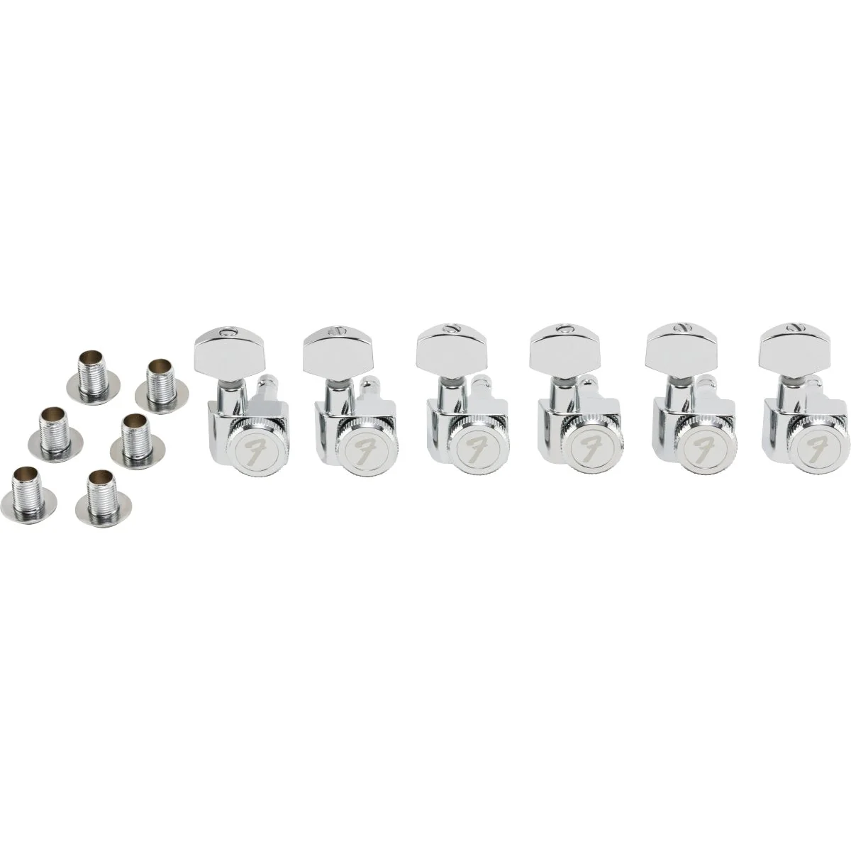 Fender - Locking Stratocaster®/Telecaster® Machine Heads  All Short Post  Chrome (6)  099-0818-105 Chrome - Image 5