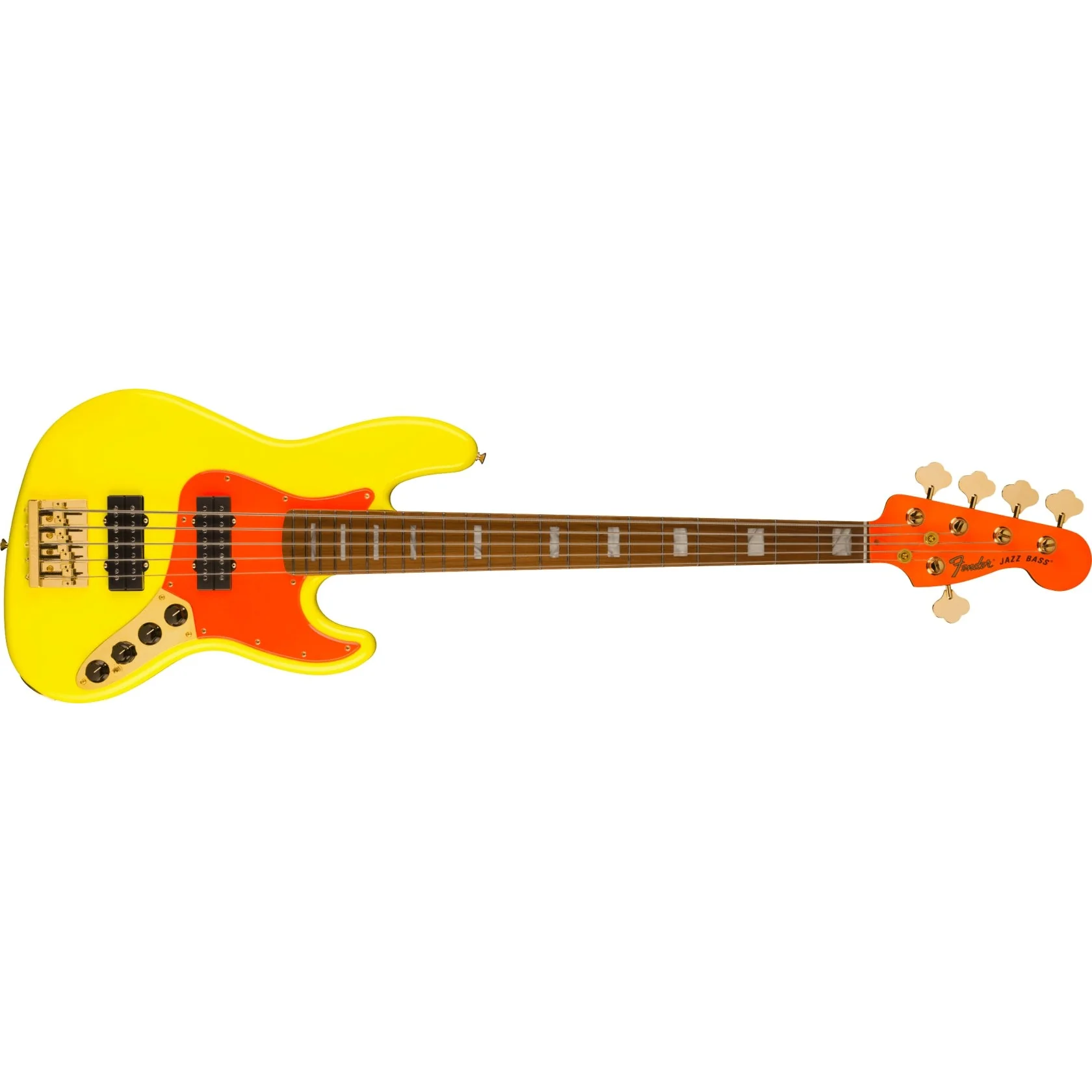 Fender - MonoNeon Jazz Bass® V - Roasted Maple Fingerboard - Neon Yellow 014-9400-386