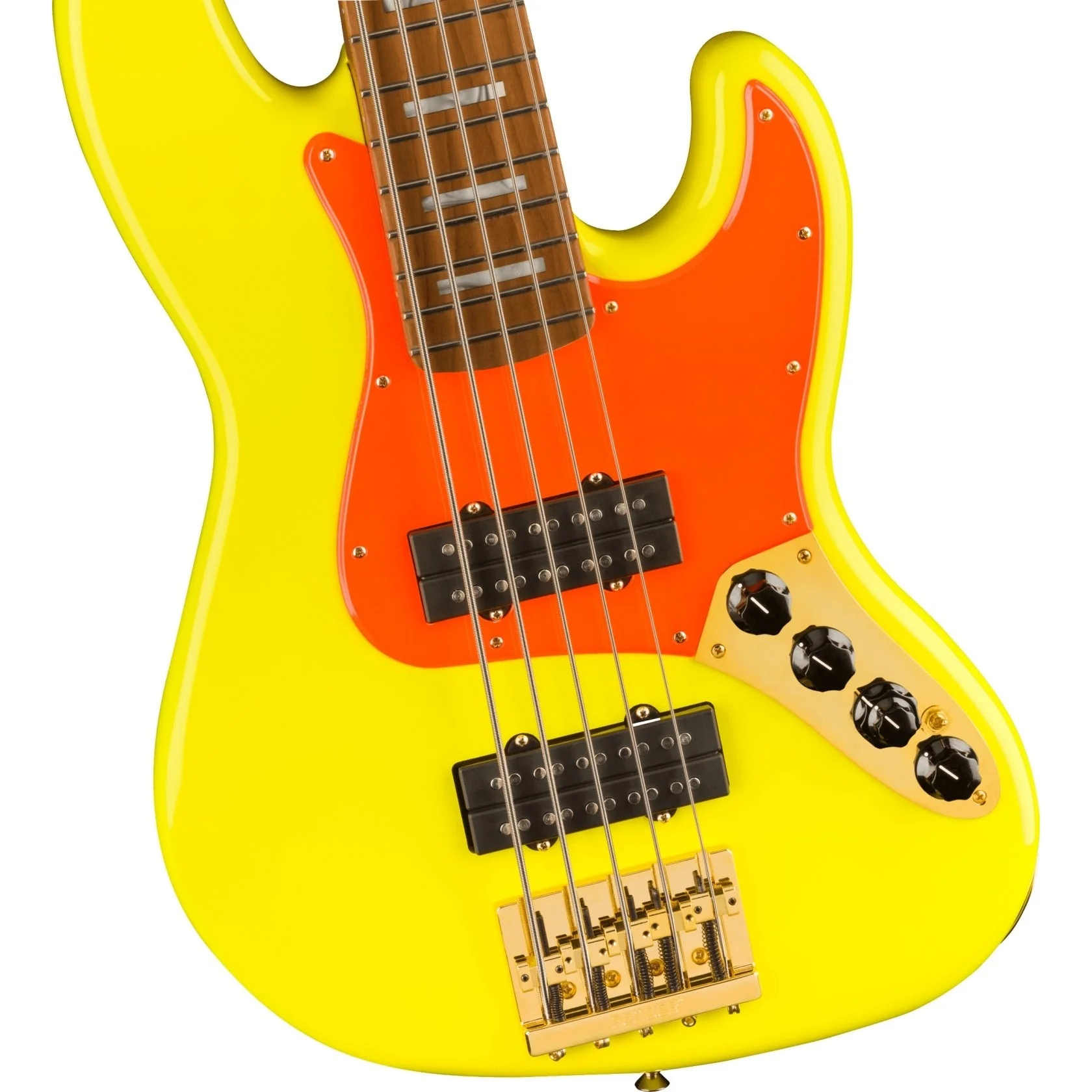 Fender - MonoNeon Jazz Bass® V - Roasted Maple Fingerboard - Neon Yellow 014-9400-386 - Image 4