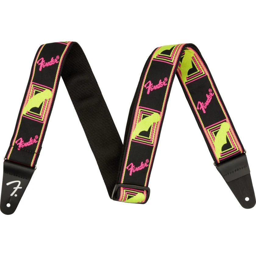 Fender - Neon Monogrammed Strap - Pink and Yellow - 2" 099-0681-304