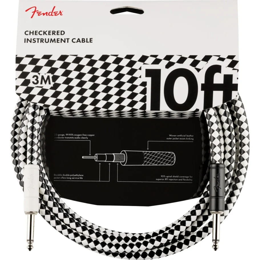 Fender - Pro 10' Instrument Cable -Checkerboard 099-0810-288