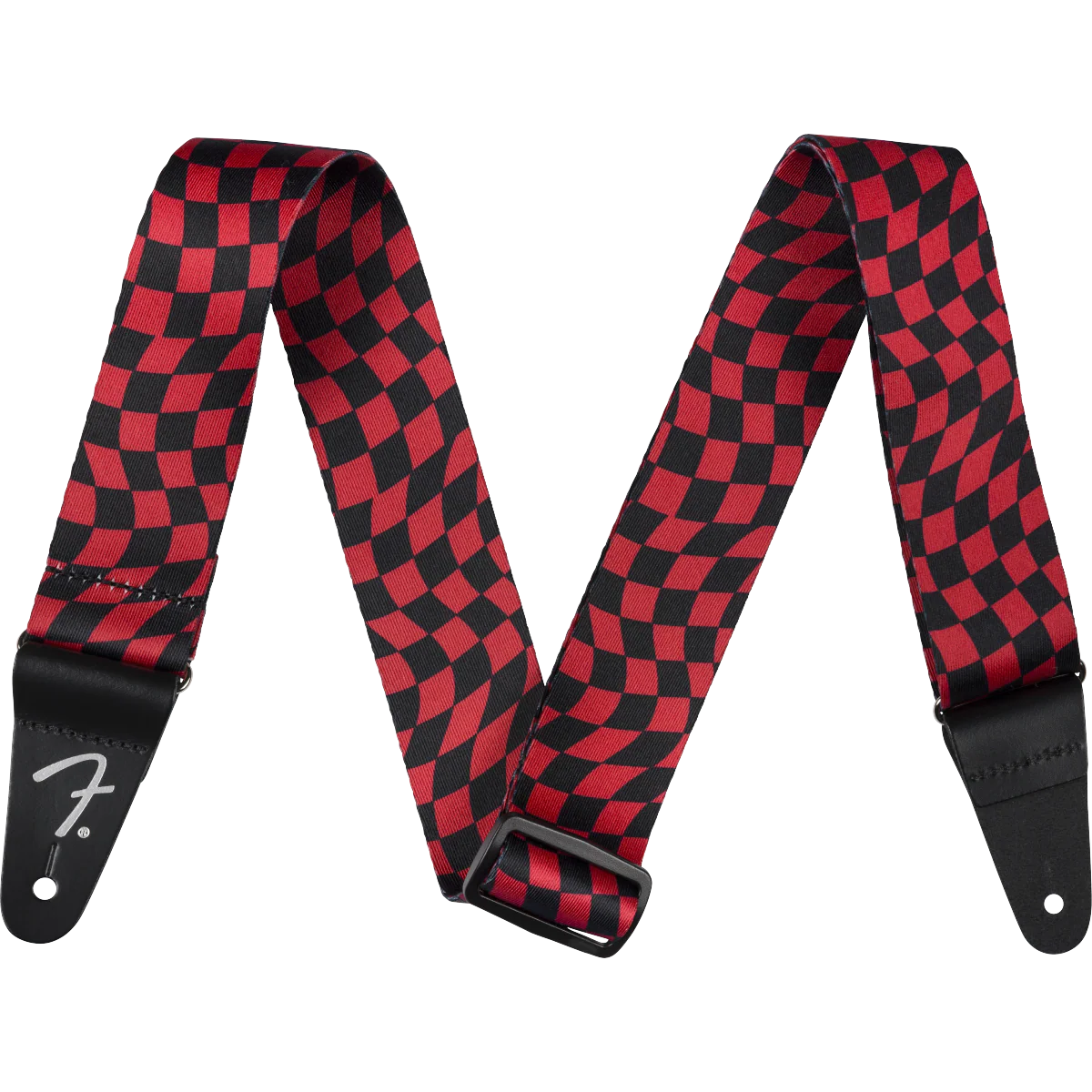 Fender - Wavy Checkerboard Polyester Strap - Red - 099-0637-209