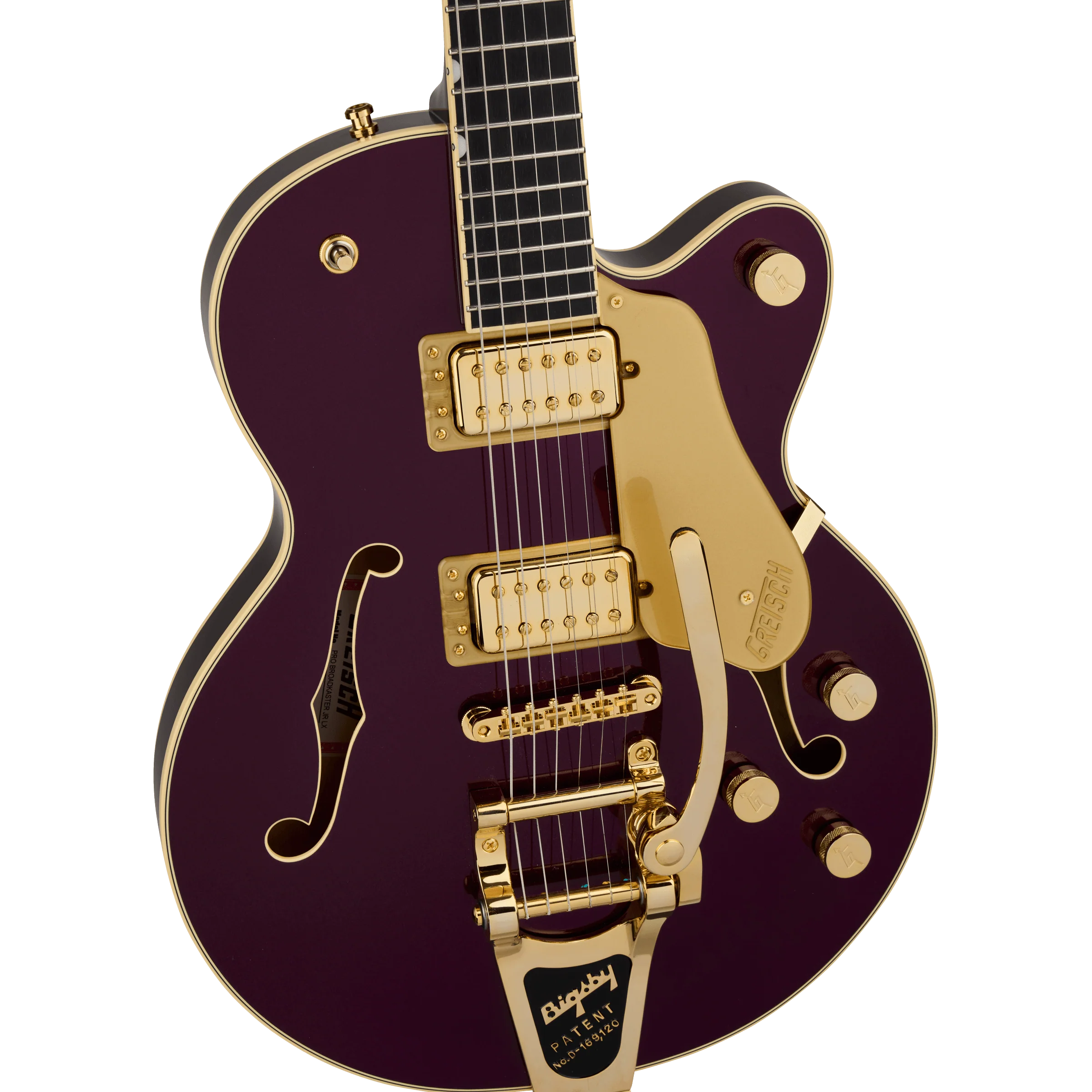 Gretsch - Broadkaster® Jr. LX Center Block with String-Thru Bigsby® and Gold Hardware - Ebony Fingerboard - Blackberry - 240-1859-846 - Image 3