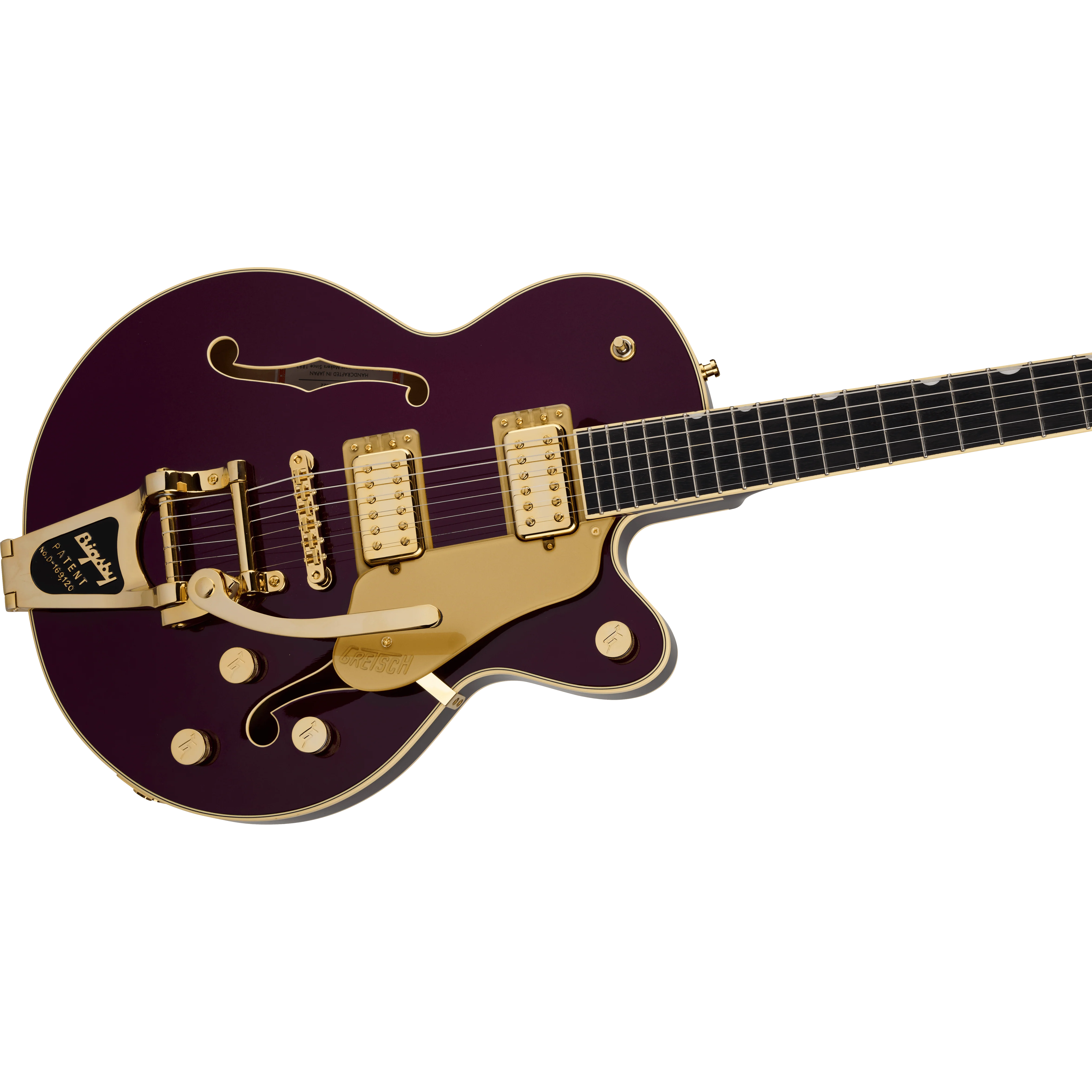 Gretsch - Broadkaster® Jr. LX Center Block with String-Thru Bigsby® and Gold Hardware - Ebony Fingerboard - Blackberry - 240-1859-846 - Image 4