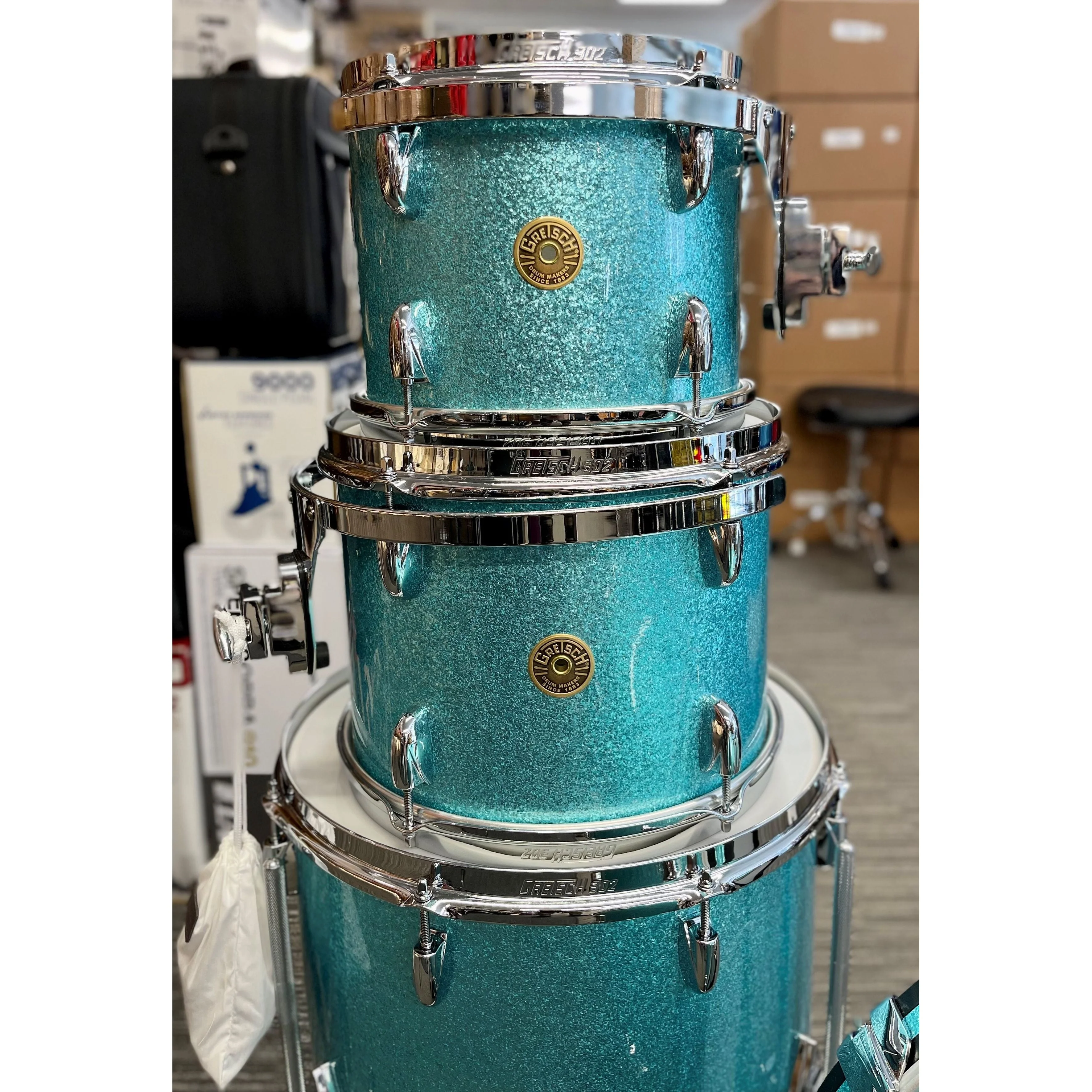 Gretsch - Broadkaster Series 4-Piece Shell Kit Turquoise Sparkle - Image 2