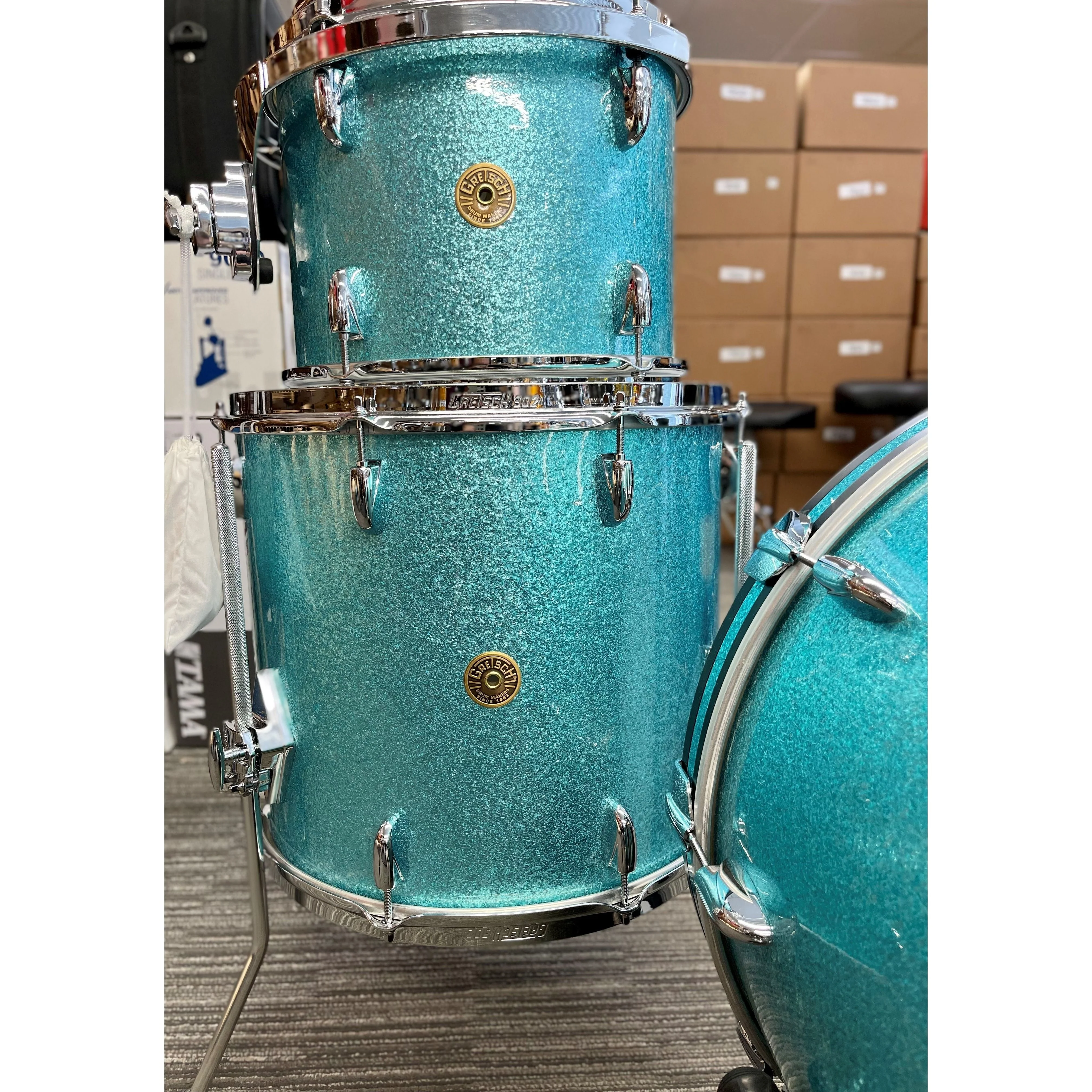 Gretsch - Broadkaster Series 4-Piece Shell Kit Turquoise Sparkle - Image 3