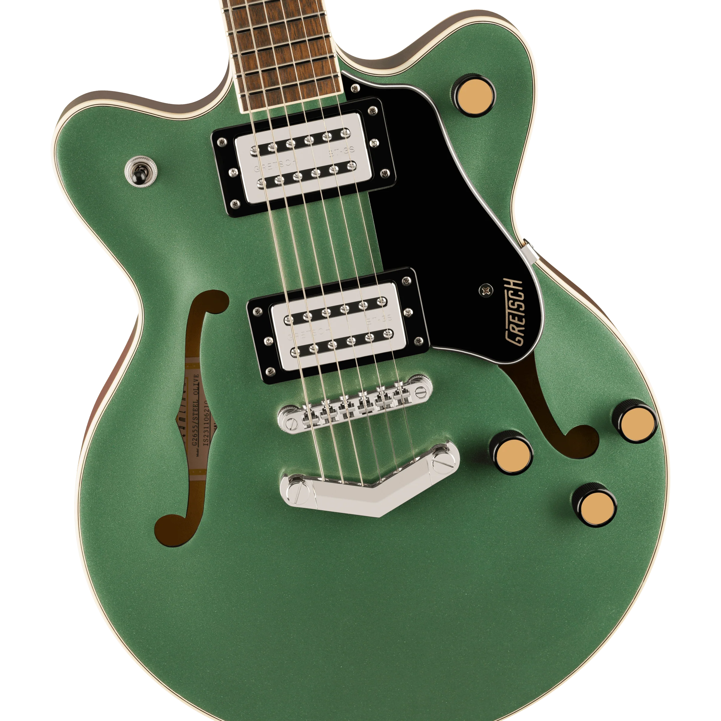 Gretsch - G2655 Streamliner™ Center Block Jr. Double-Cut with V-Stoptail - Laurel Fingerboard - Steel Olive - 281-7100-530 - Image 3