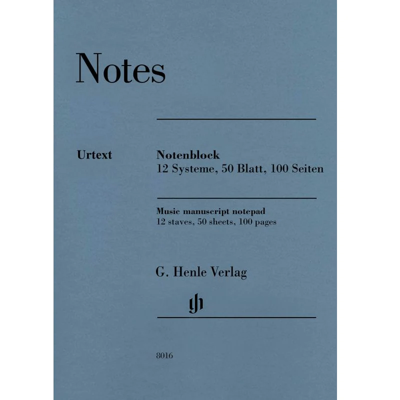 Henle Notes, Music Manuscript Notepad - Pad with Music Paper