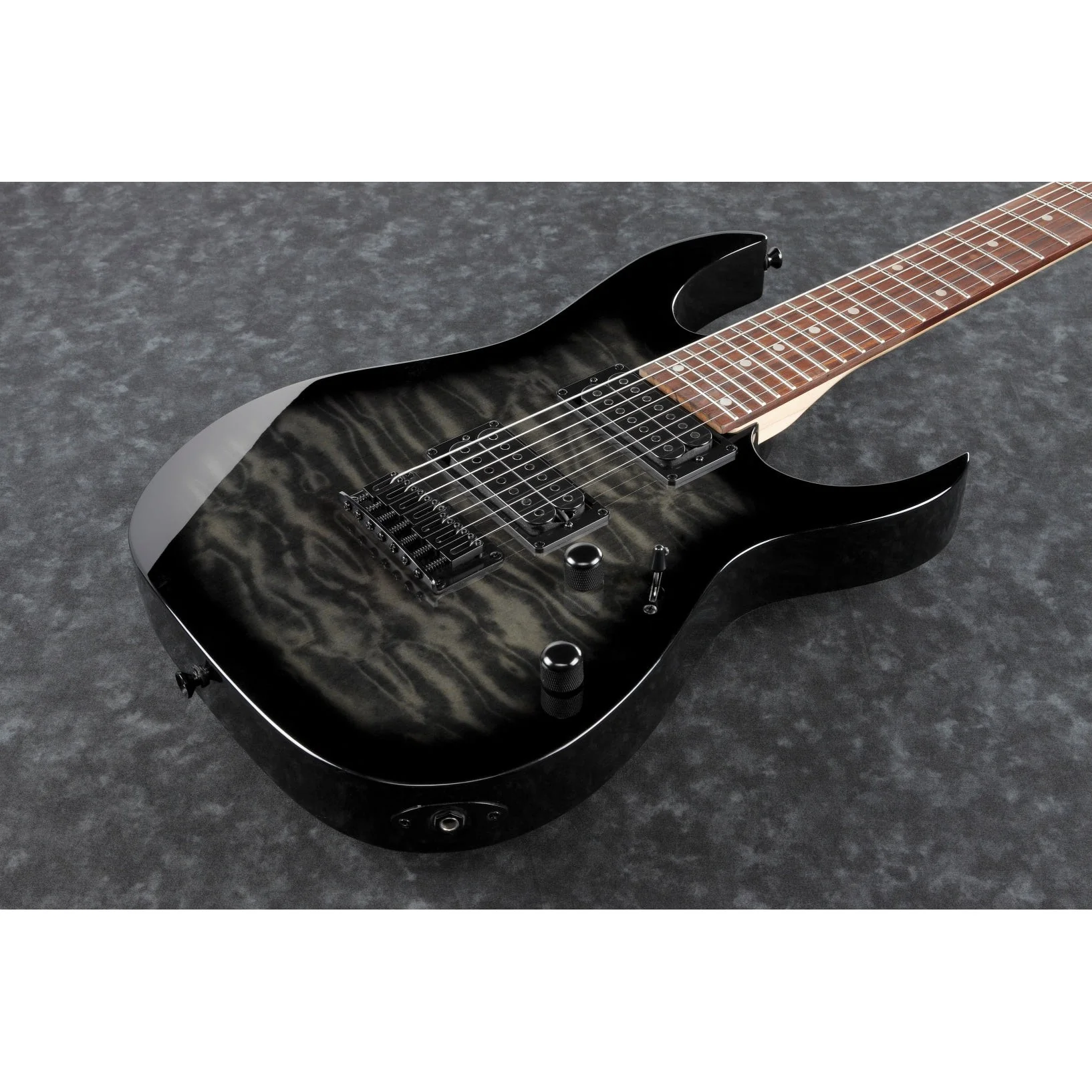 Ibanez - GIO RG 7str Electric Guitar - Transparent Black Sunburst - GRG7221QATKS - Image 2