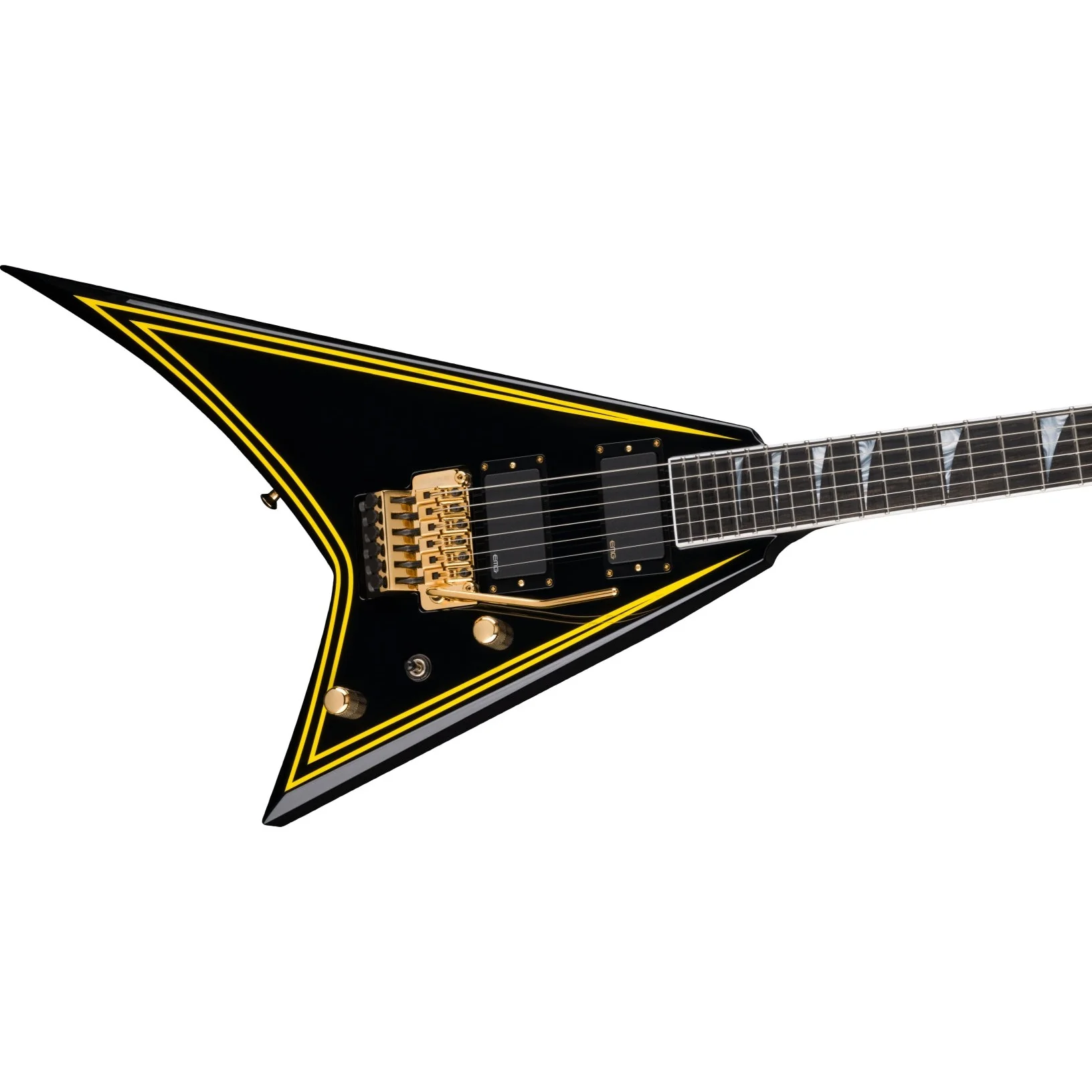 Jackson - MJ Series Rhoads RR24MG - Ebony Fingerboard - Black with Yellow Pinstripes - 290-4001-898 - Image 3