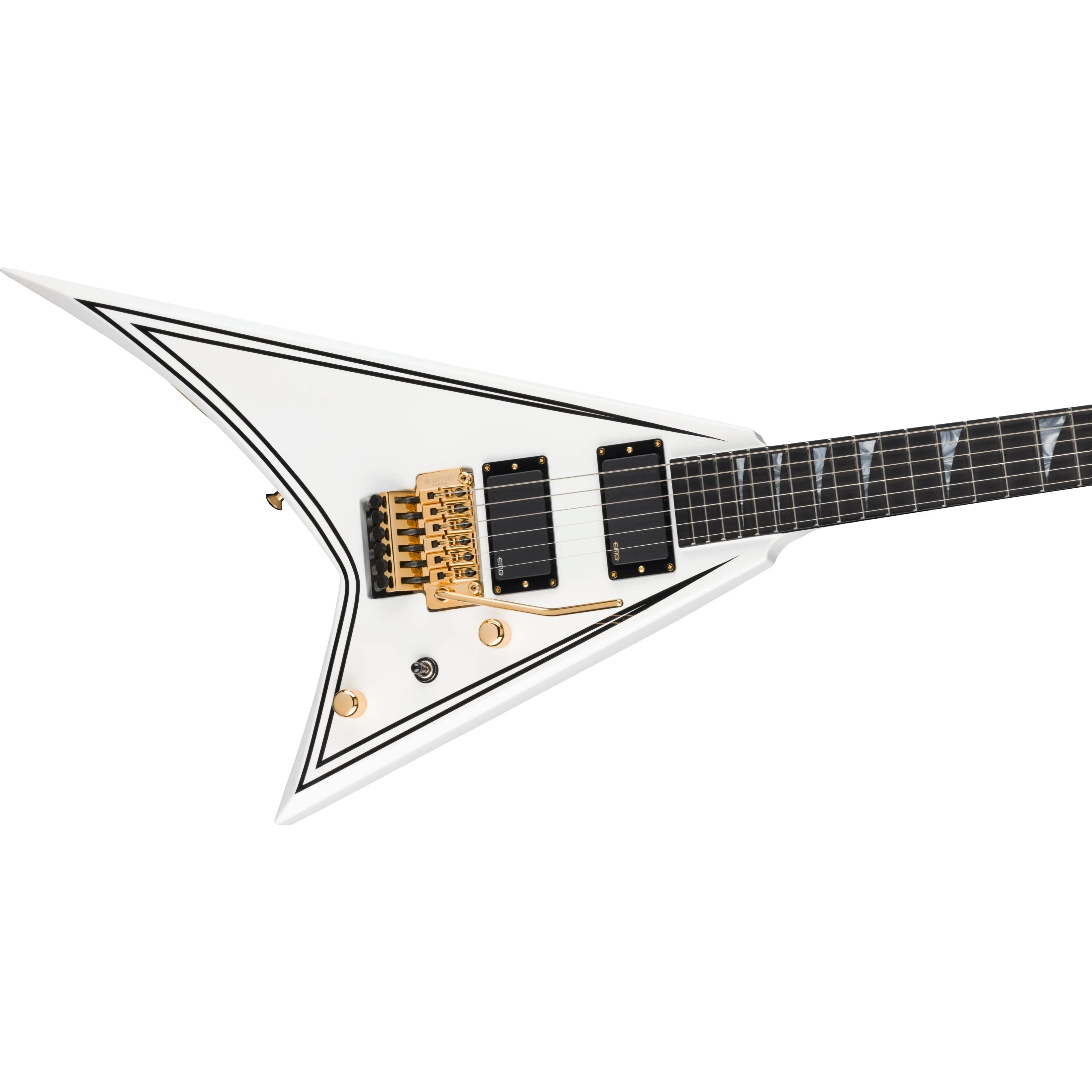 Jackson - MJ Series Rhoads RR24MG -  Ebony Fingerboard -  White with Black Pinstripes  - 290-4001-876 - Image 3