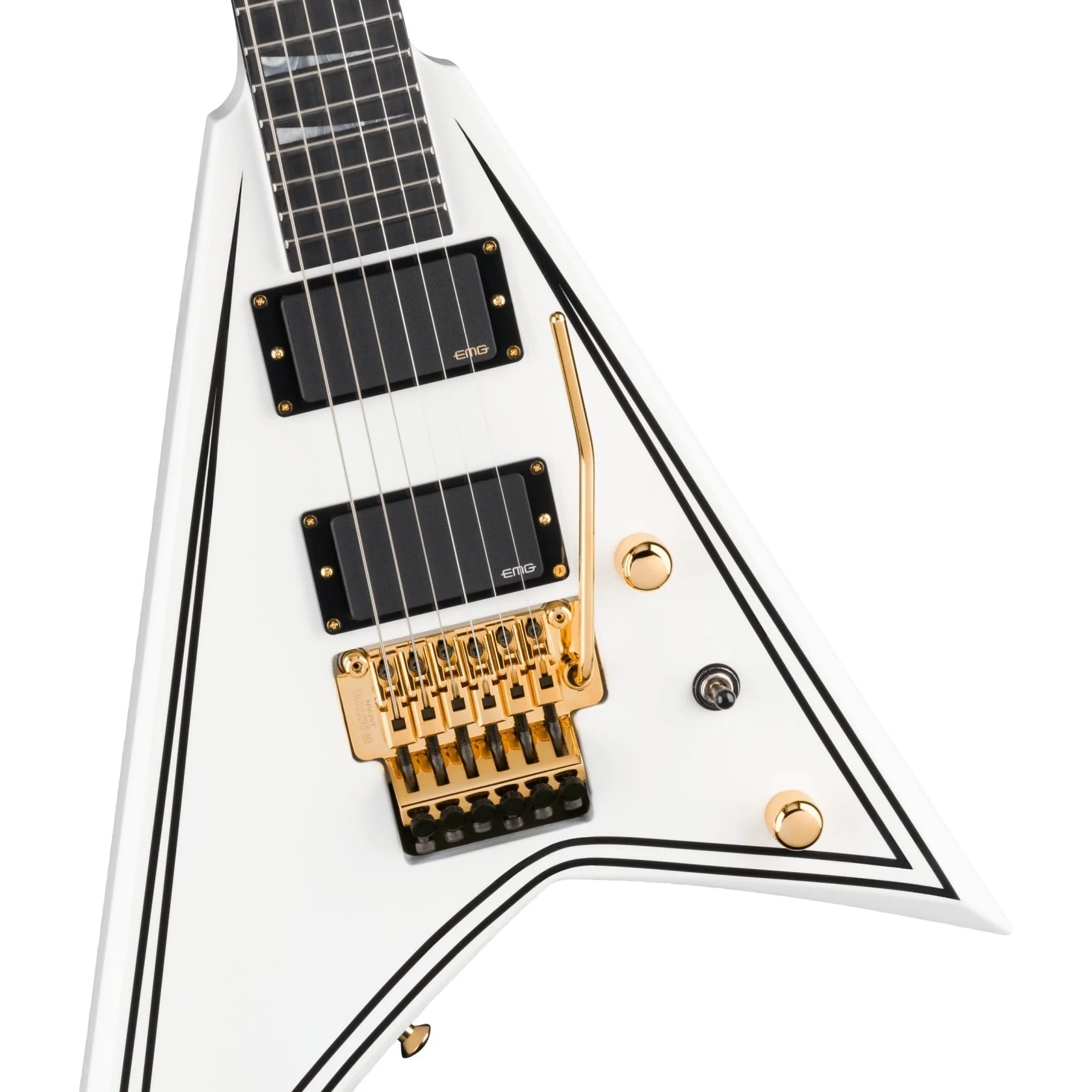 Jackson - MJ Series Rhoads RR24MG -  Ebony Fingerboard -  White with Black Pinstripes  - 290-4001-876 - Image 4
